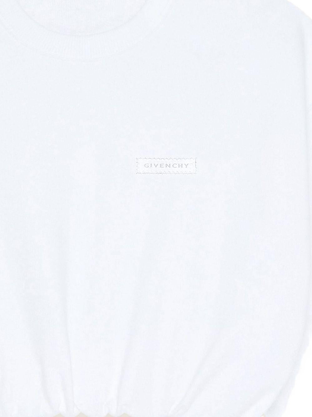 Cropped sweatshirt with elasticated waistband BWJ04VG24J 100 GIVENCHY