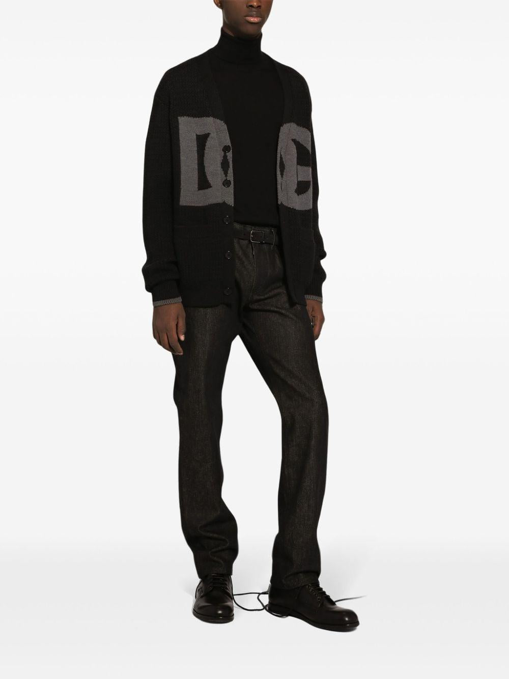 Logo-intarsia cardigan<BR/><BR/><BR/> GXV13T JCVX2N1254 DOLCE & GABBANA