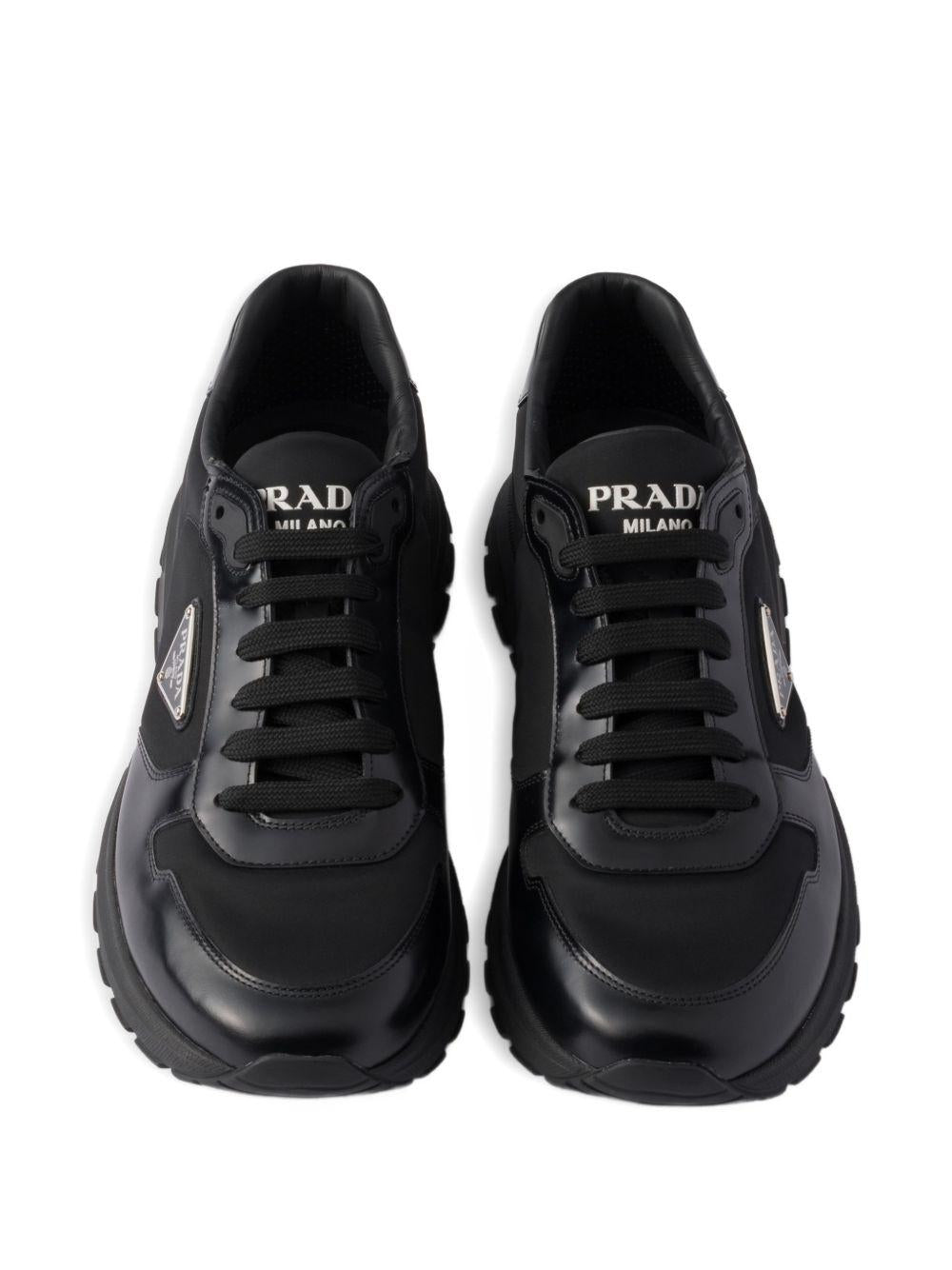 Prax 01 Re-Nylon and brushed leather sneakers 2EE4433LF5 FG000F0002 PRADA