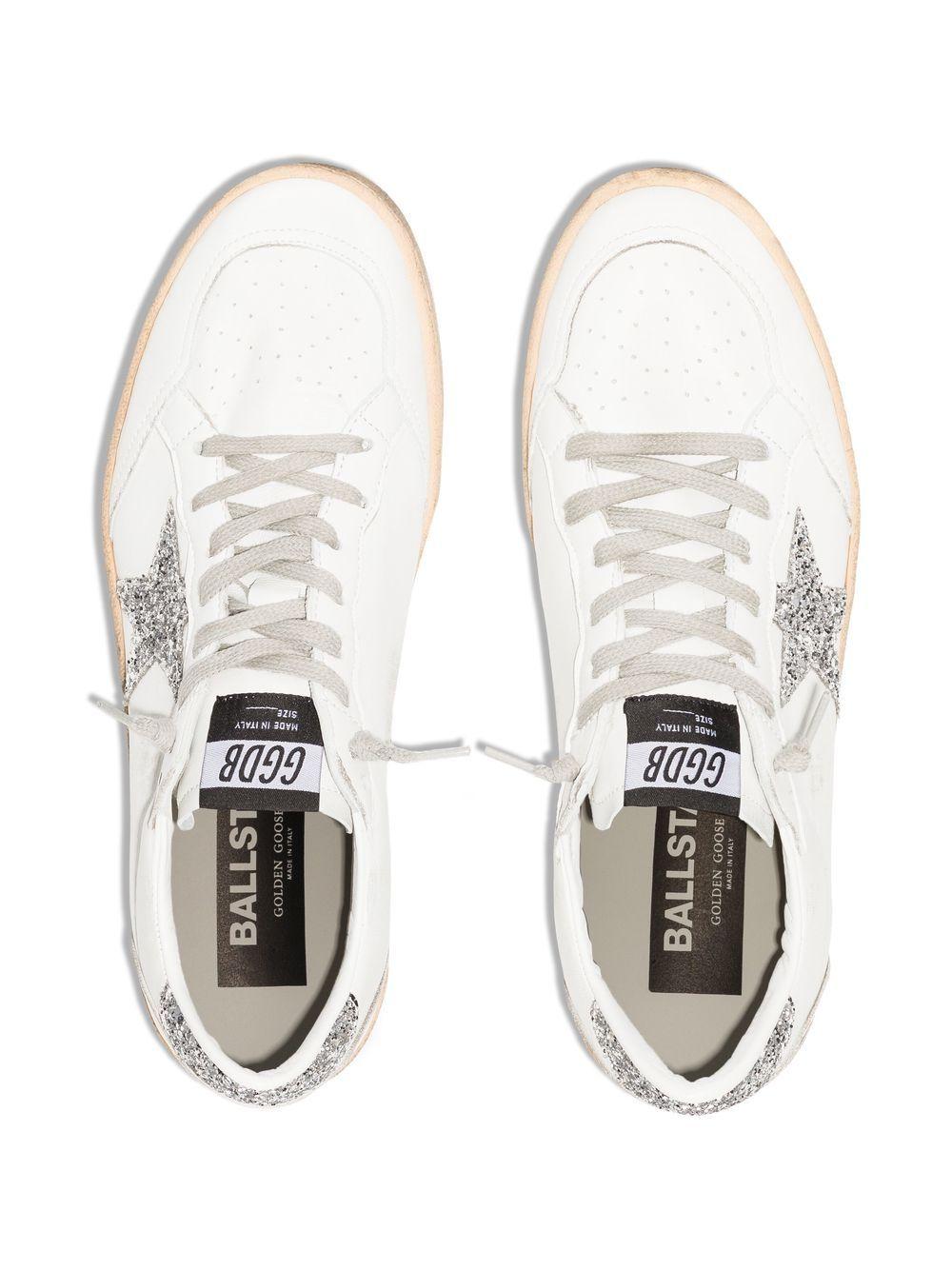 Ball Star in nappa with silver glitter star and heel tab GWF00117 F00377311325 GOLDEN GOOSE
