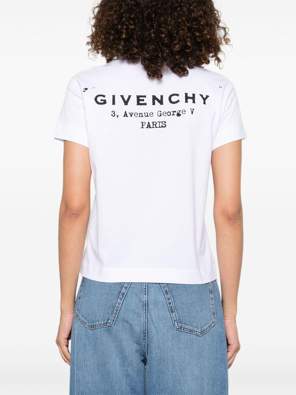 T-shirt in cotton with GIVENCHY Stamp print BW70FJP75N 100 GIVENCHY