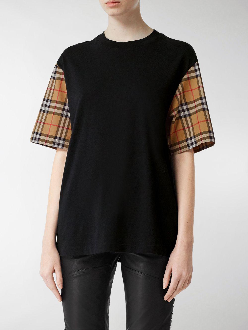 T-shirt con motivo Vintage Check 8014895 BLACK BURBERRY
