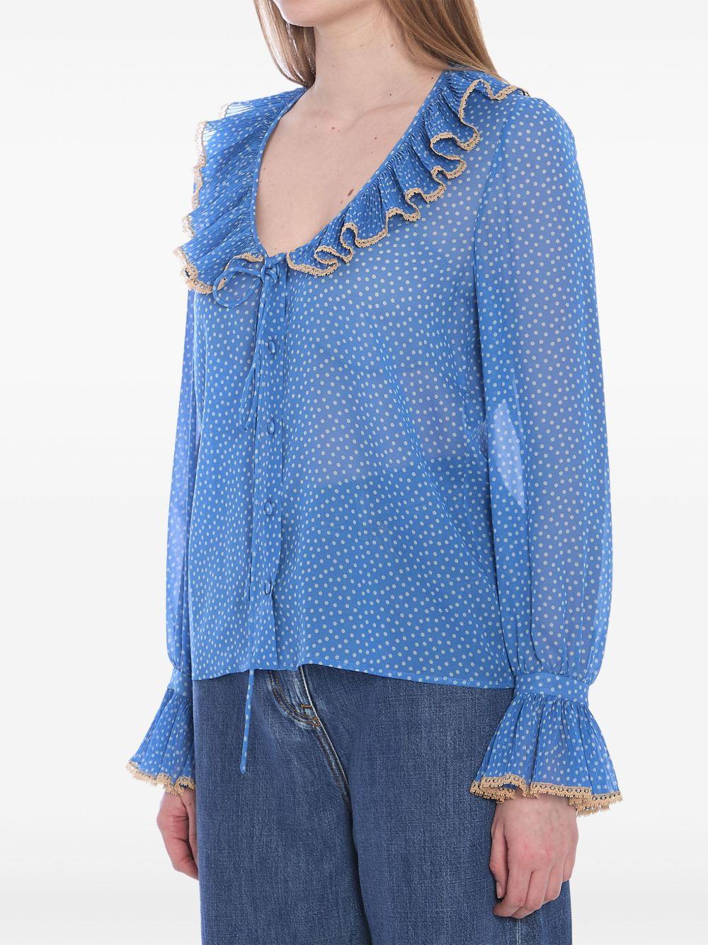 LIGHT GEORGETTE SHIRT WITH POIS 6B0AB7H19B7 DEP VALENTINO GARAVANI