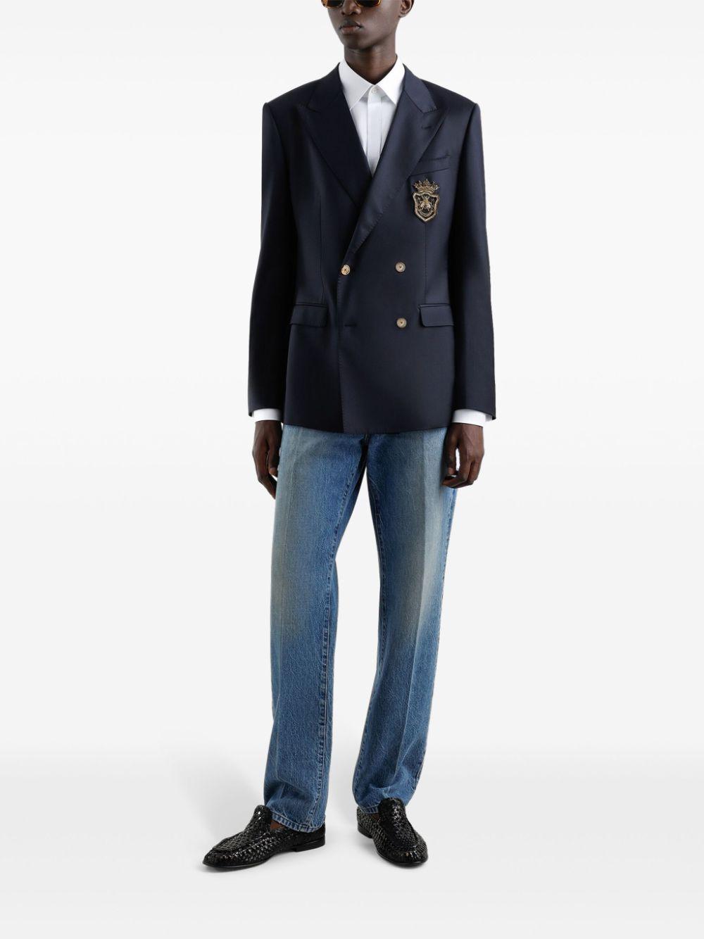 Logo-appliqué blazer <BR/><BR/><BR/><BR/><BR/><BR/> G2TJ8Z FUBFAB4902 DOLCE & GABBANA