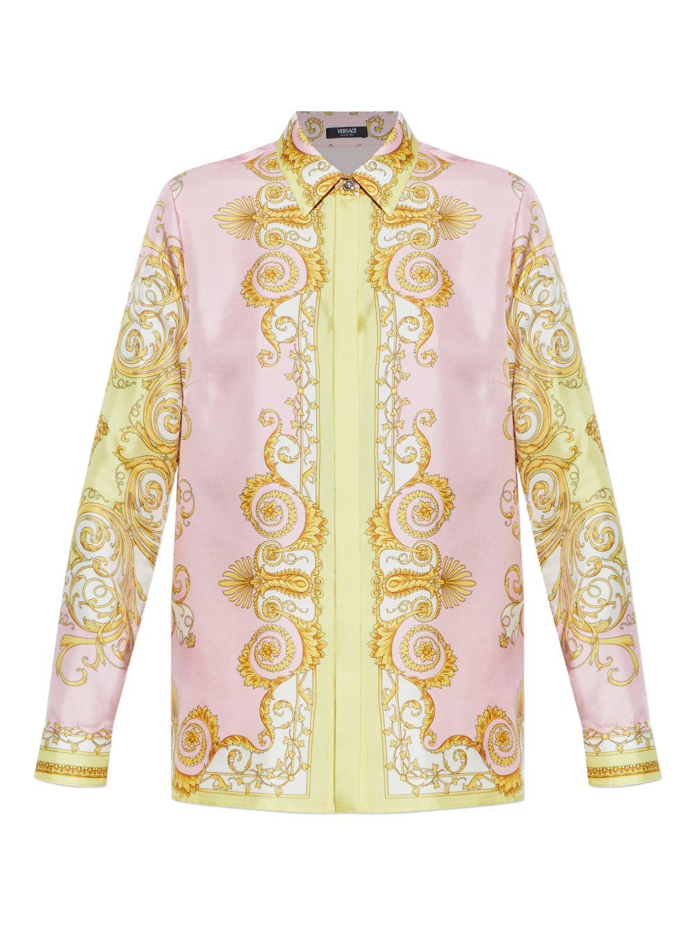 Printed Silk Twill Shirt 1001360 1A171655Y590 VERSACE