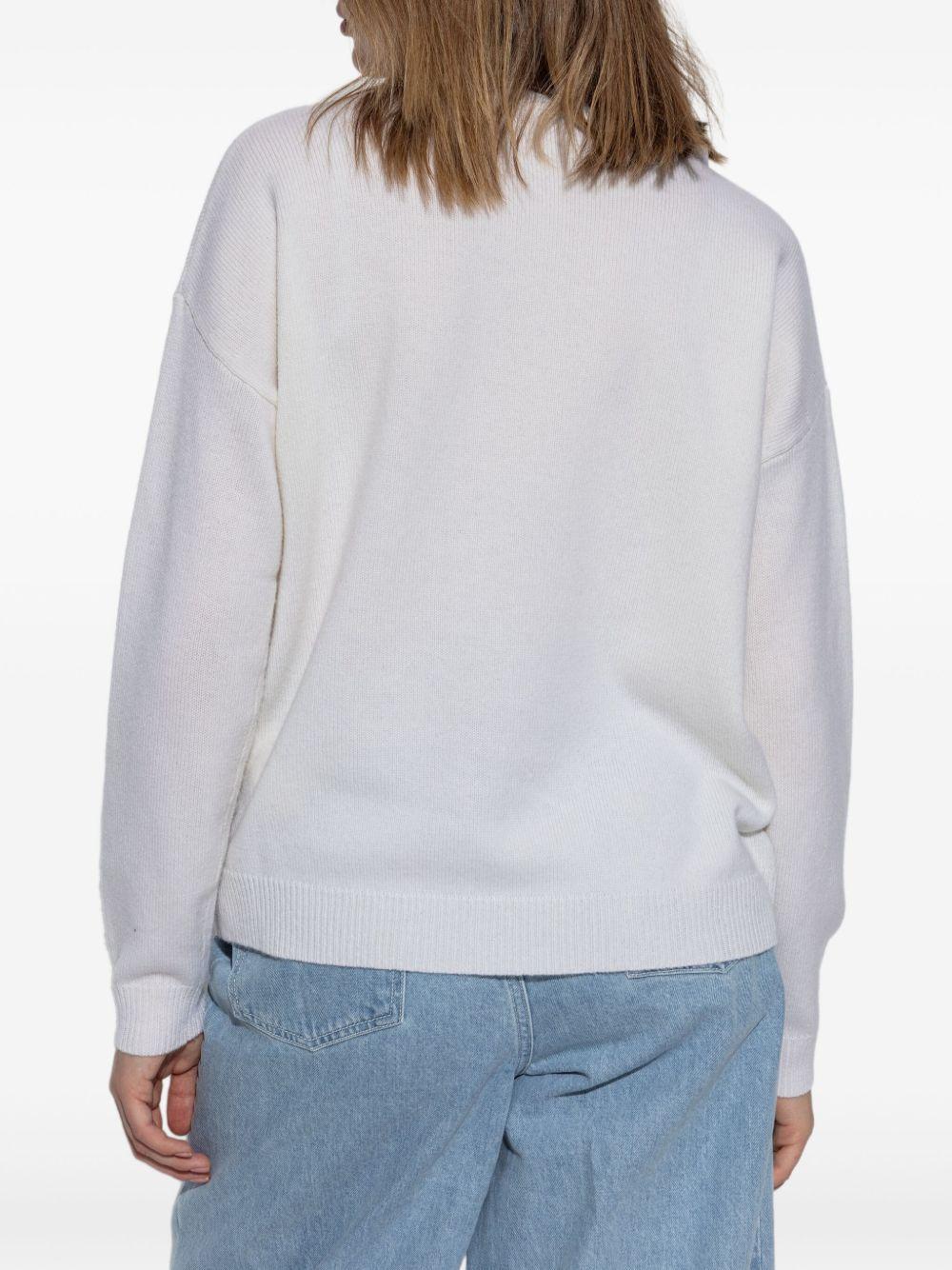 White Zurlo monogram pattern sweater 2521366011 ZURLO008 MAX MARA