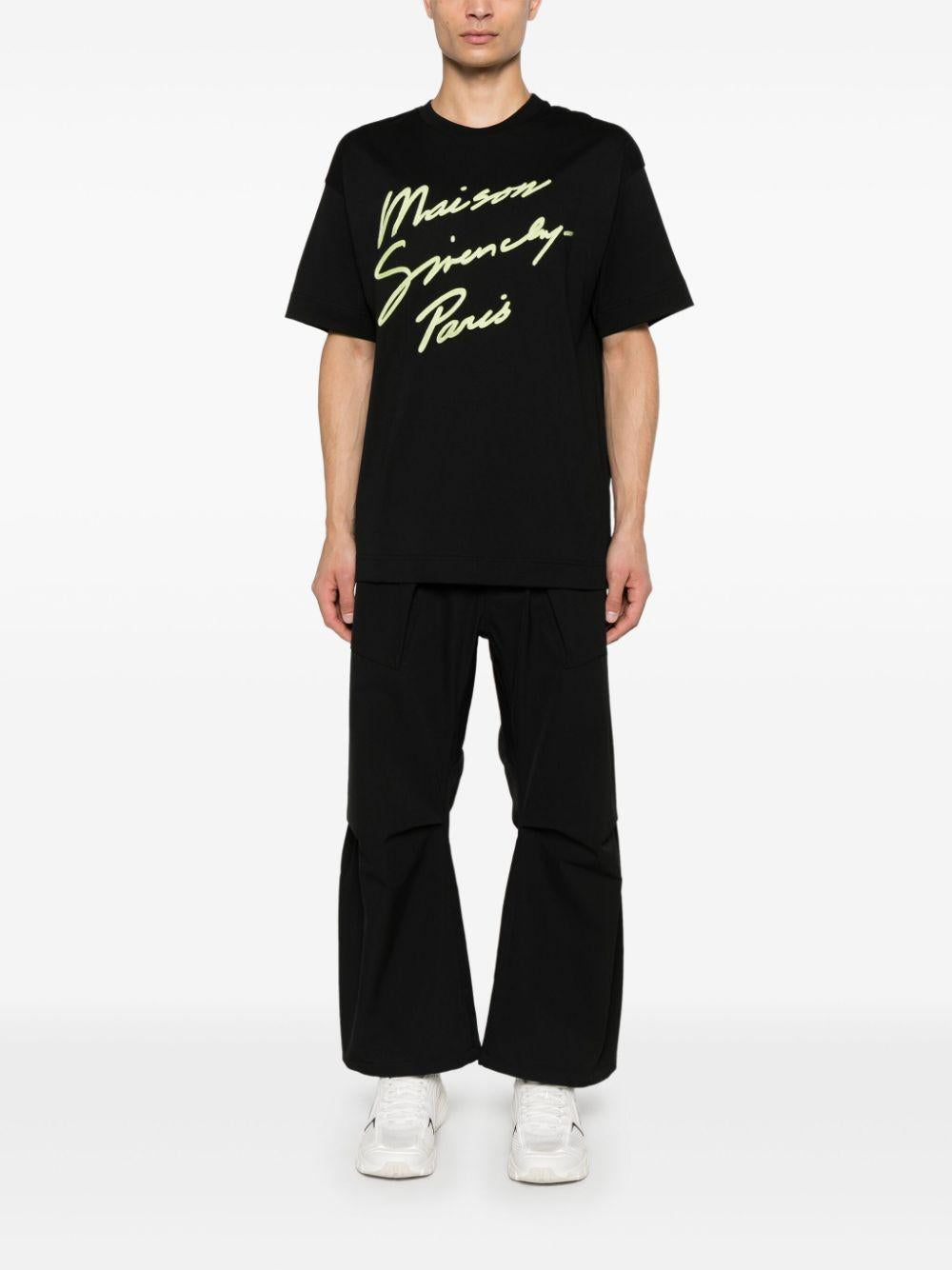 Logo-embroidered T-shirt<BR/><BR/><BR/> BM71MG3YPH 013 GIVENCHY