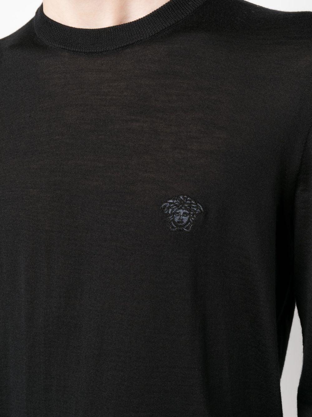 Embroidered wool-blend jumper<BR/><BR/><BR/> 1010534 1A076141B000 VERSACE