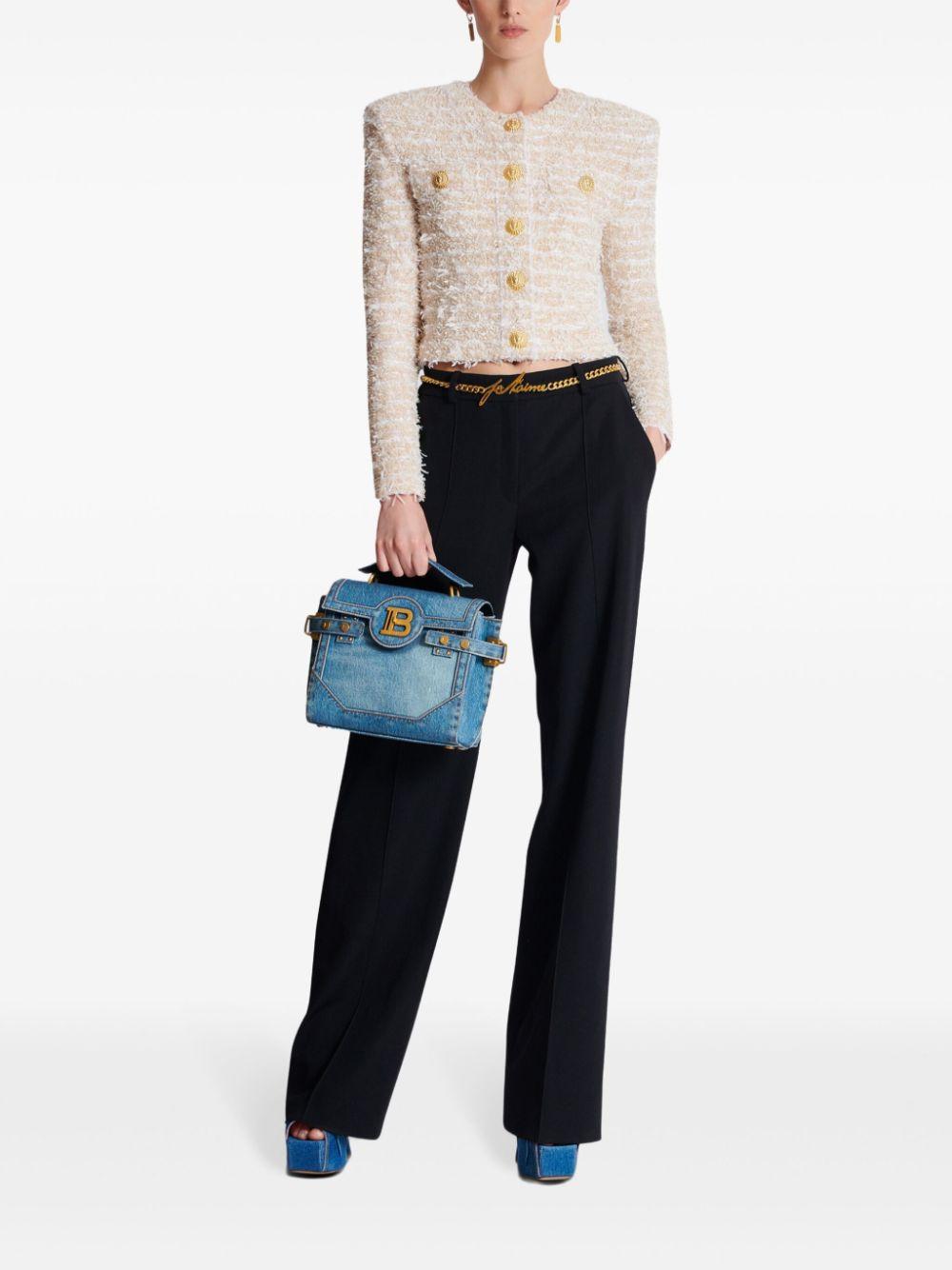 Cropped tweed jacket<BR/><BR/><BR/> EF1SK248KB19 GAD BALMAIN