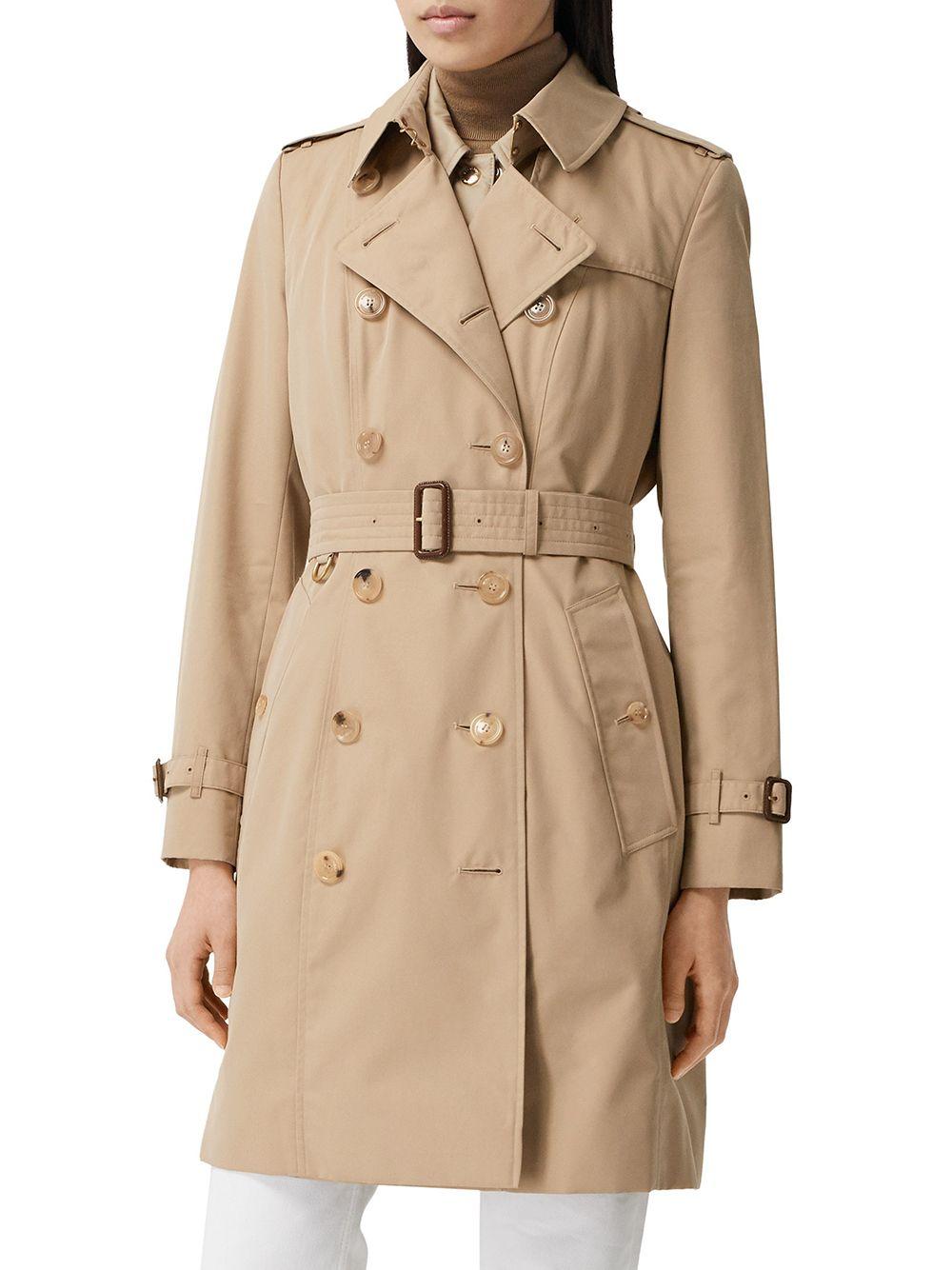Honey cotton/calf leather Chelsea Heritage mid-length trench 8045776 HONEY BURBERRY
