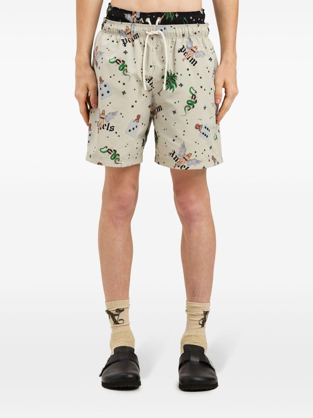 Pin-Up swim shorts<BR/><BR/><BR/> PMFD012S25FAB005 0B84 PALM ANGELS