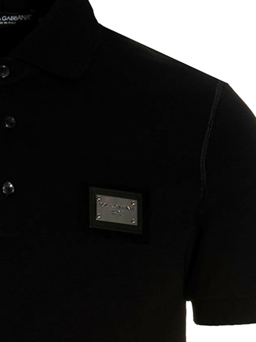 Cotton piquet polo shirt with logo plaque G8PL4T G7P1DN0000 DOLCE & GABBANA