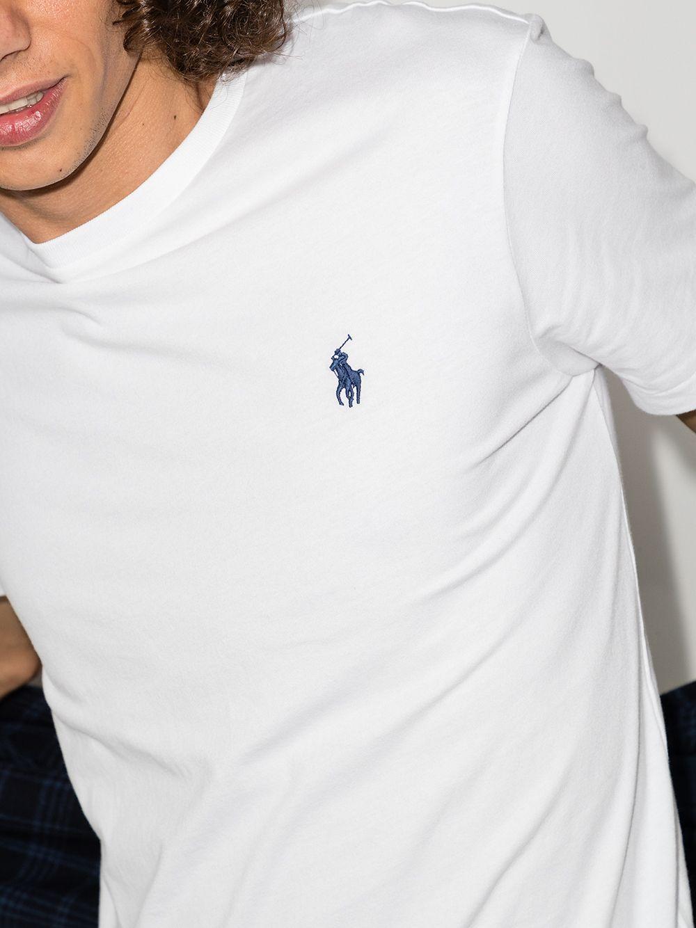 Logo-embroidered T-shirt<BR/><BR/><BR/> 710680785 003WHITE POLO RALPH LAUREN