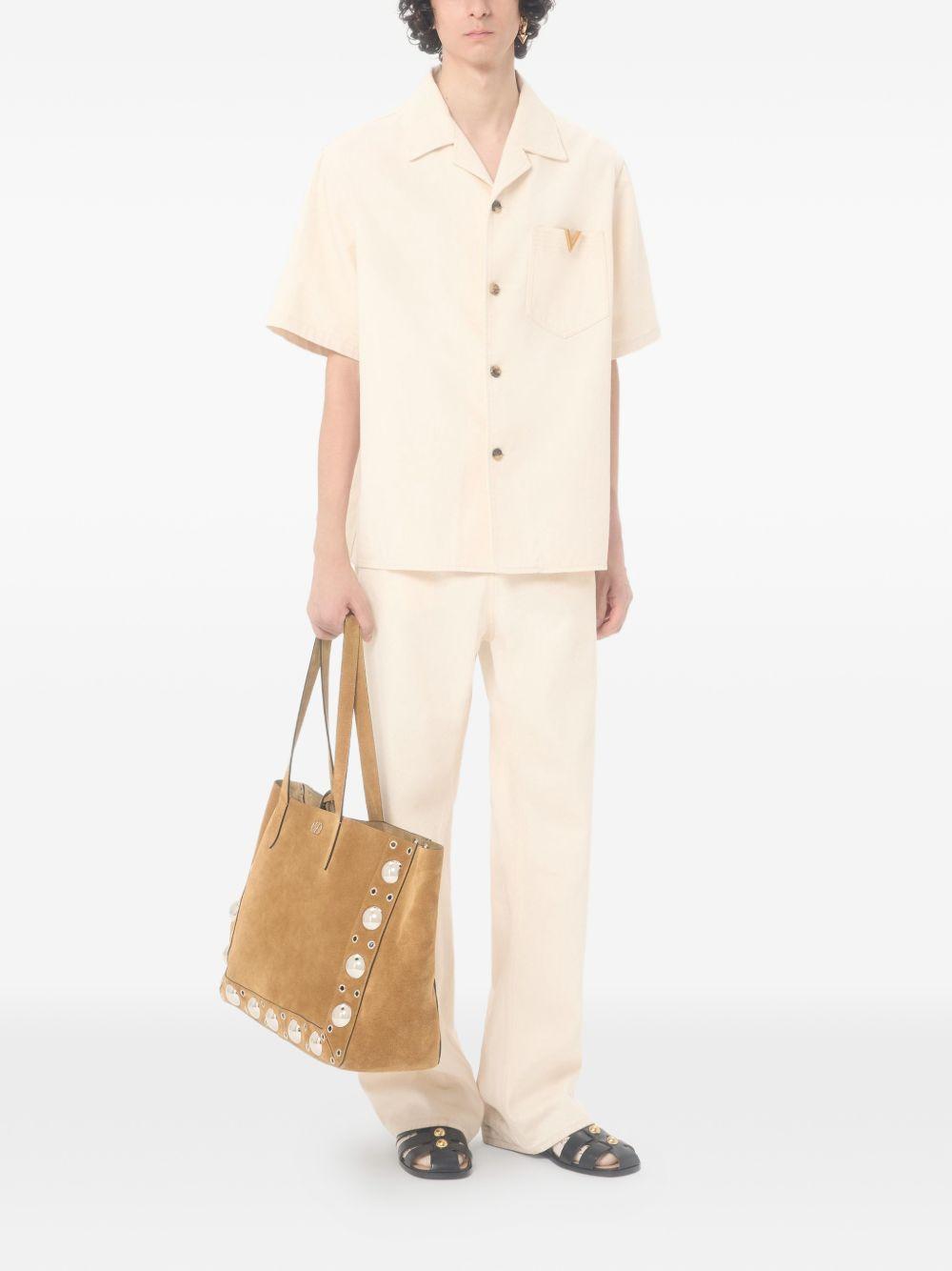 Denim Bowling Shirt with VGold 8V3DBA10B9W A03 VALENTINO GARAVANI