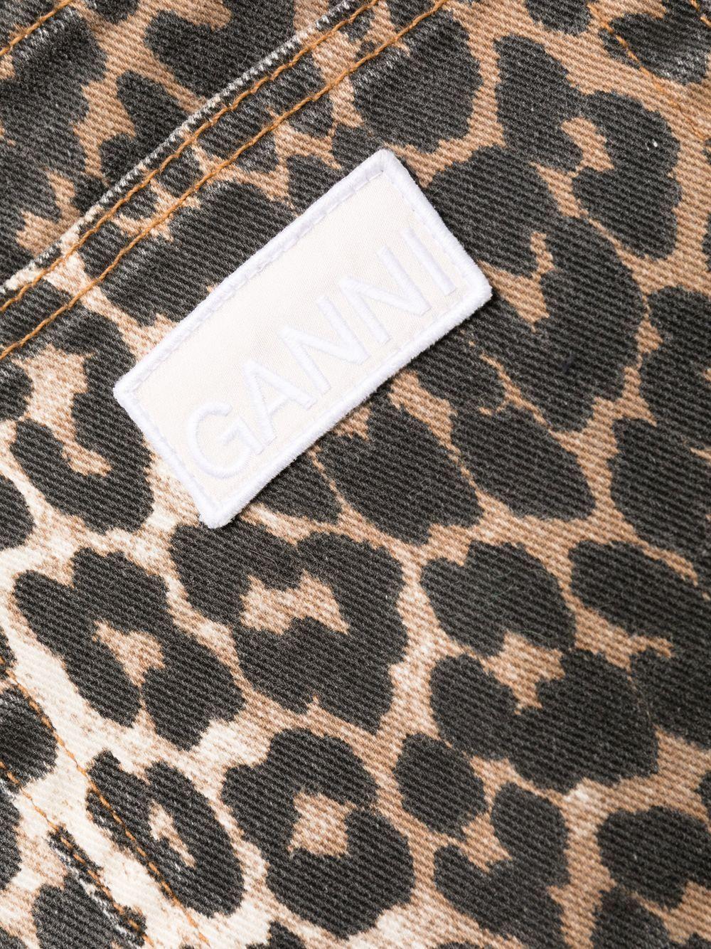Leopard Betzy Cropped Jeans J1059 943 GANNI