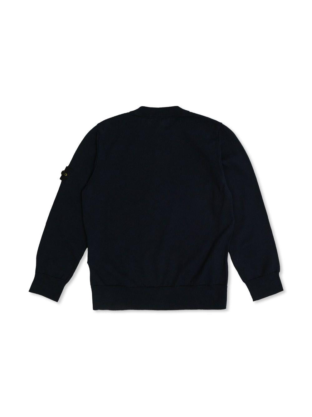 Compass-badge cotton sweater<BR/><BR/><BR/> 51000 01V0020 STONE ISLAND KIDS