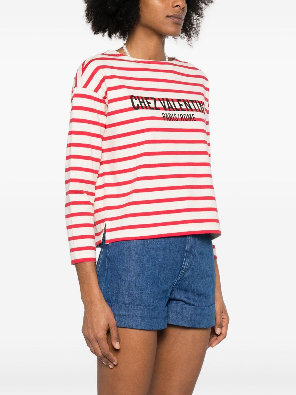 Chez Valentino striped T-shirt<BR/><BR/><BR/> 6B3MG24B961 AS0 VALENTINO GARAVANI