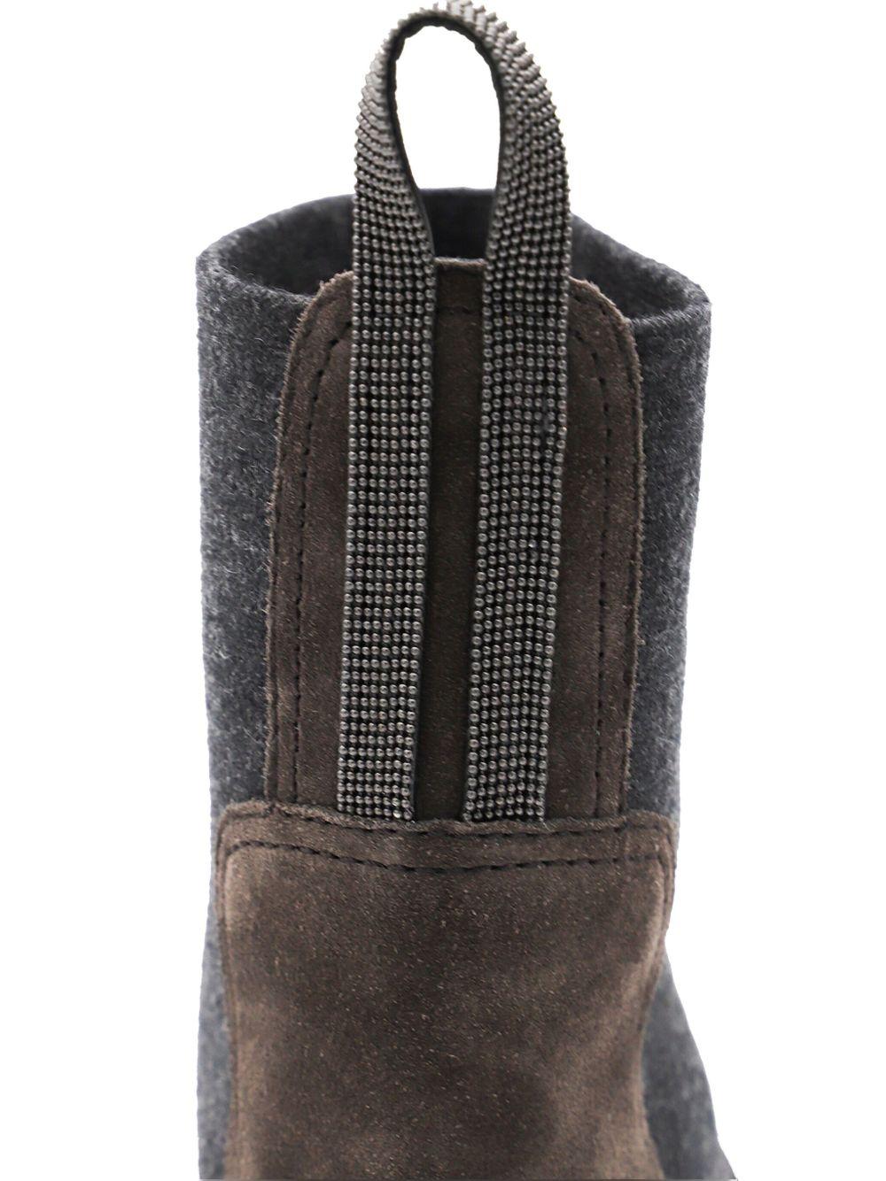 Suede boots with knit inseert and precious loop detail MZSFG3034 C7284 BRUNELLO CUCINELLI
