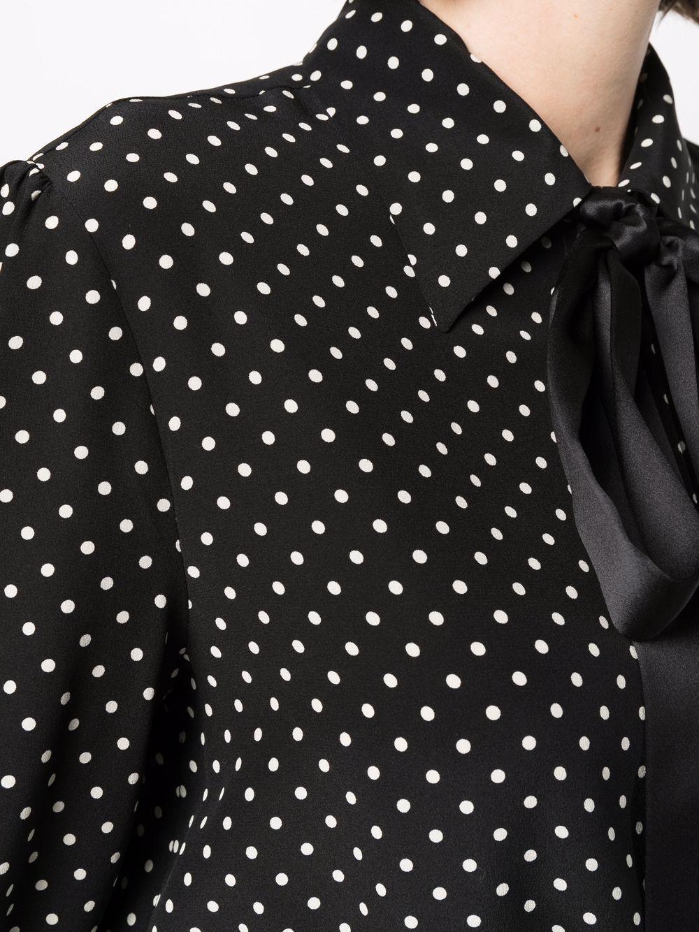 Blusa a pois con fiocco 669026Y2D47 1095 SAINT LAURENT