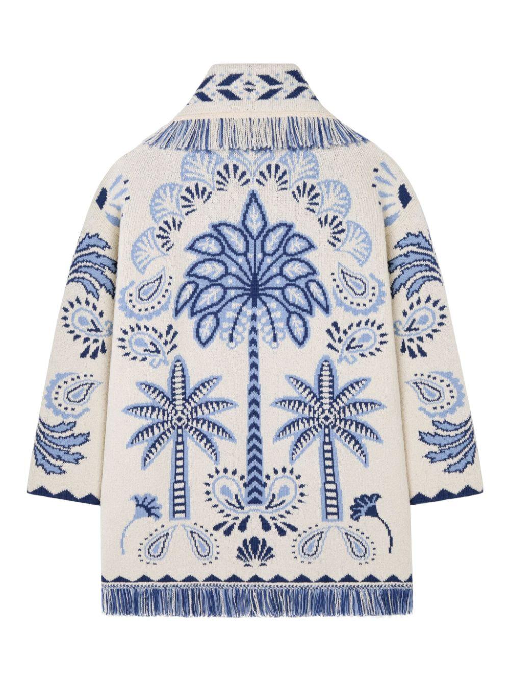 Cardigan with palm tree pattern LWHB064R25KNI005 0345 ALANUI