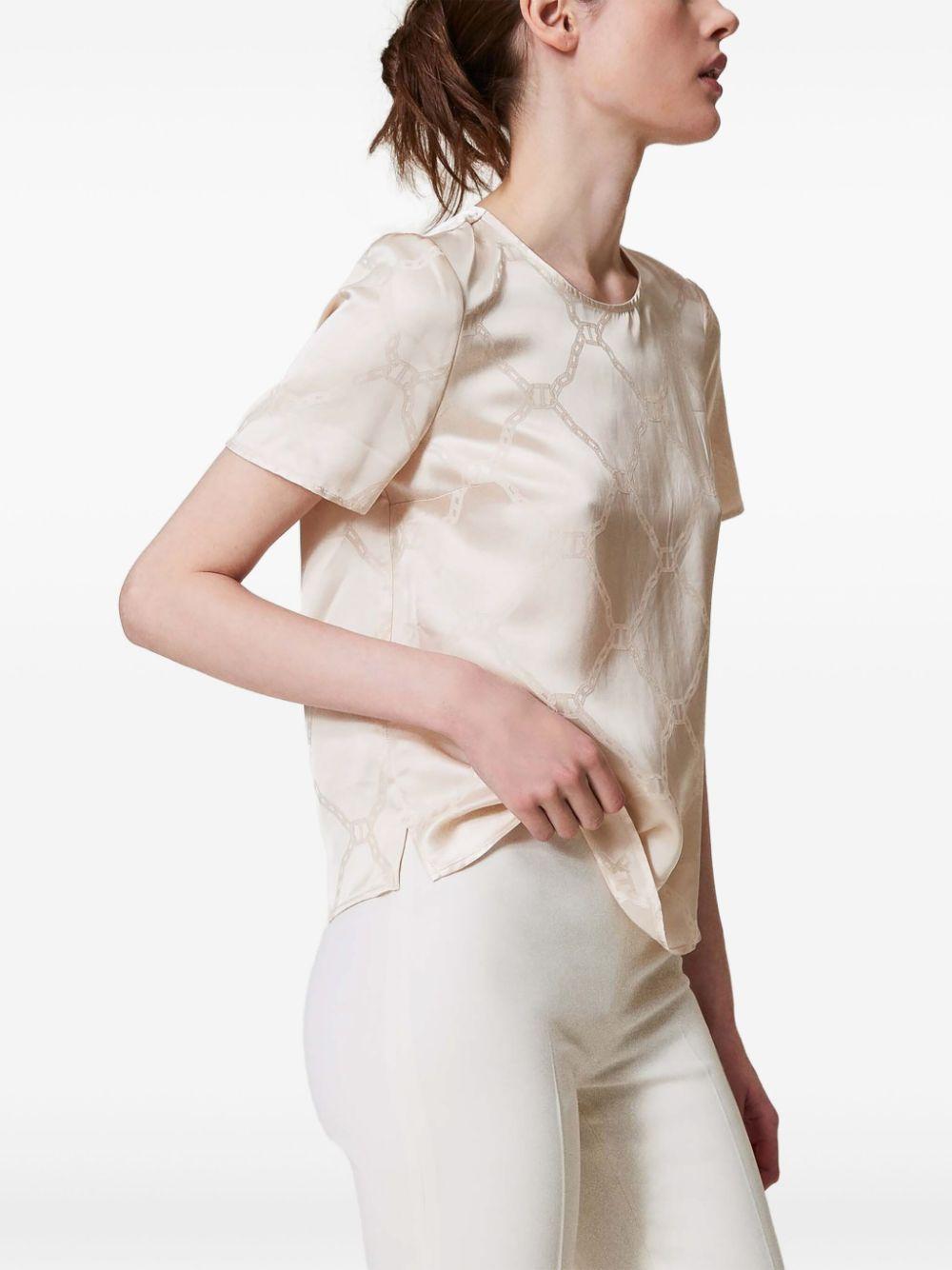 Blouse with jacquard Oval T 251TP2012 11748 TWINSET