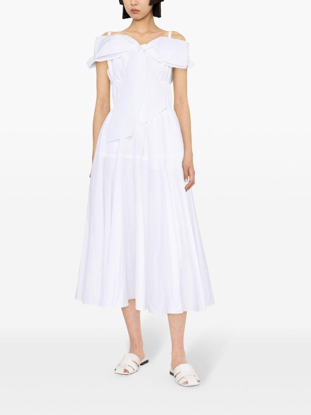 Bow-detail cocktail midi dress<BR/><BR/><BR/> DR1330011 001W PATOU