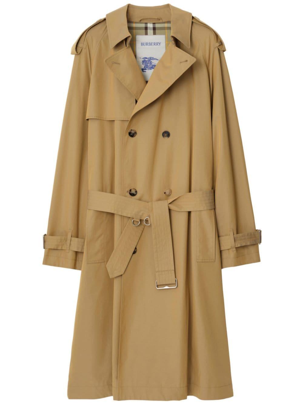 Long garbadine trench coat<BR/><BR/><BR/> 8087617 SPELT BURBERRY