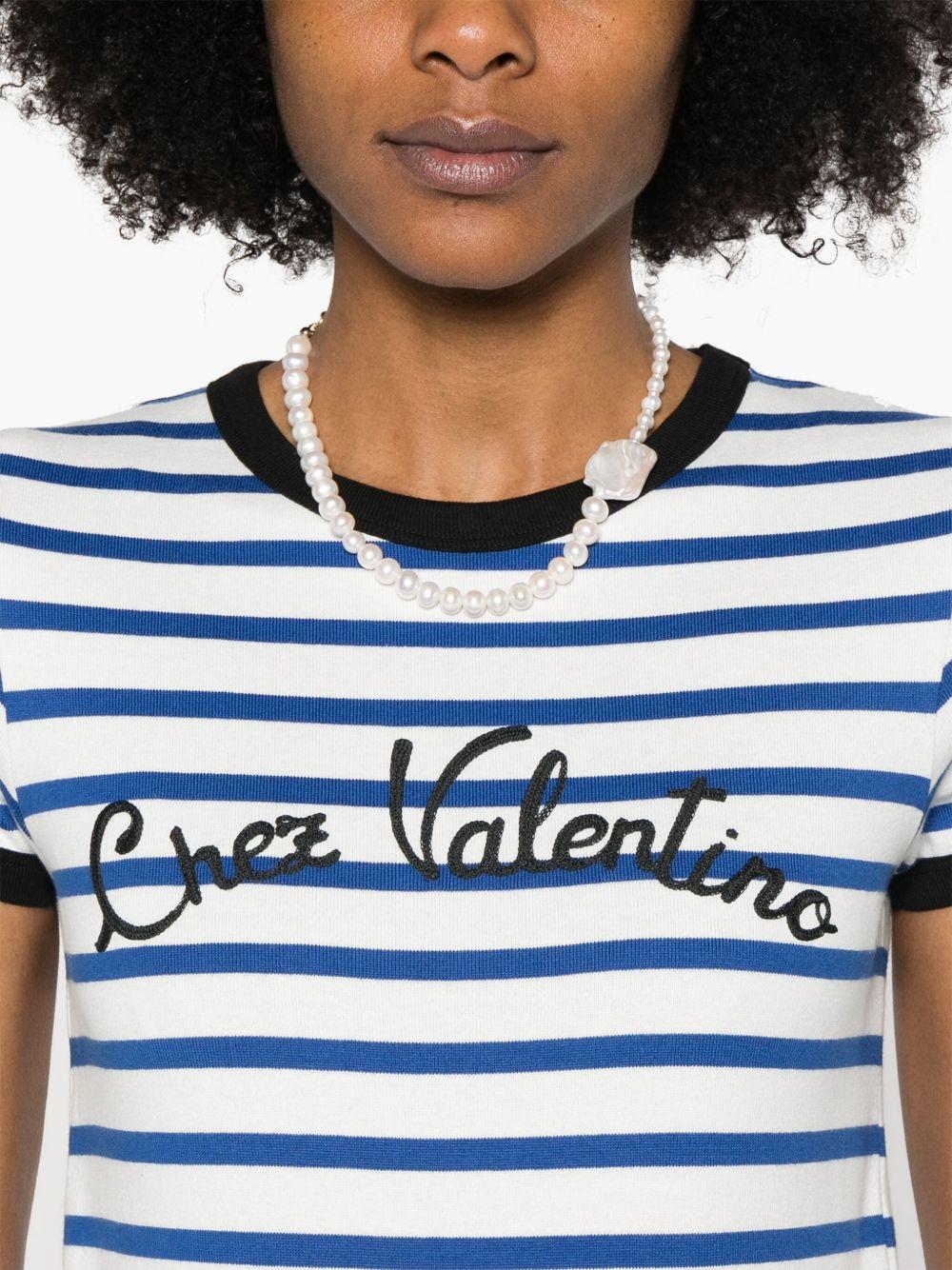 Chez Valentino striped T-shirt 6B3MG24P961 CR1 VALENTINO GARAVANI