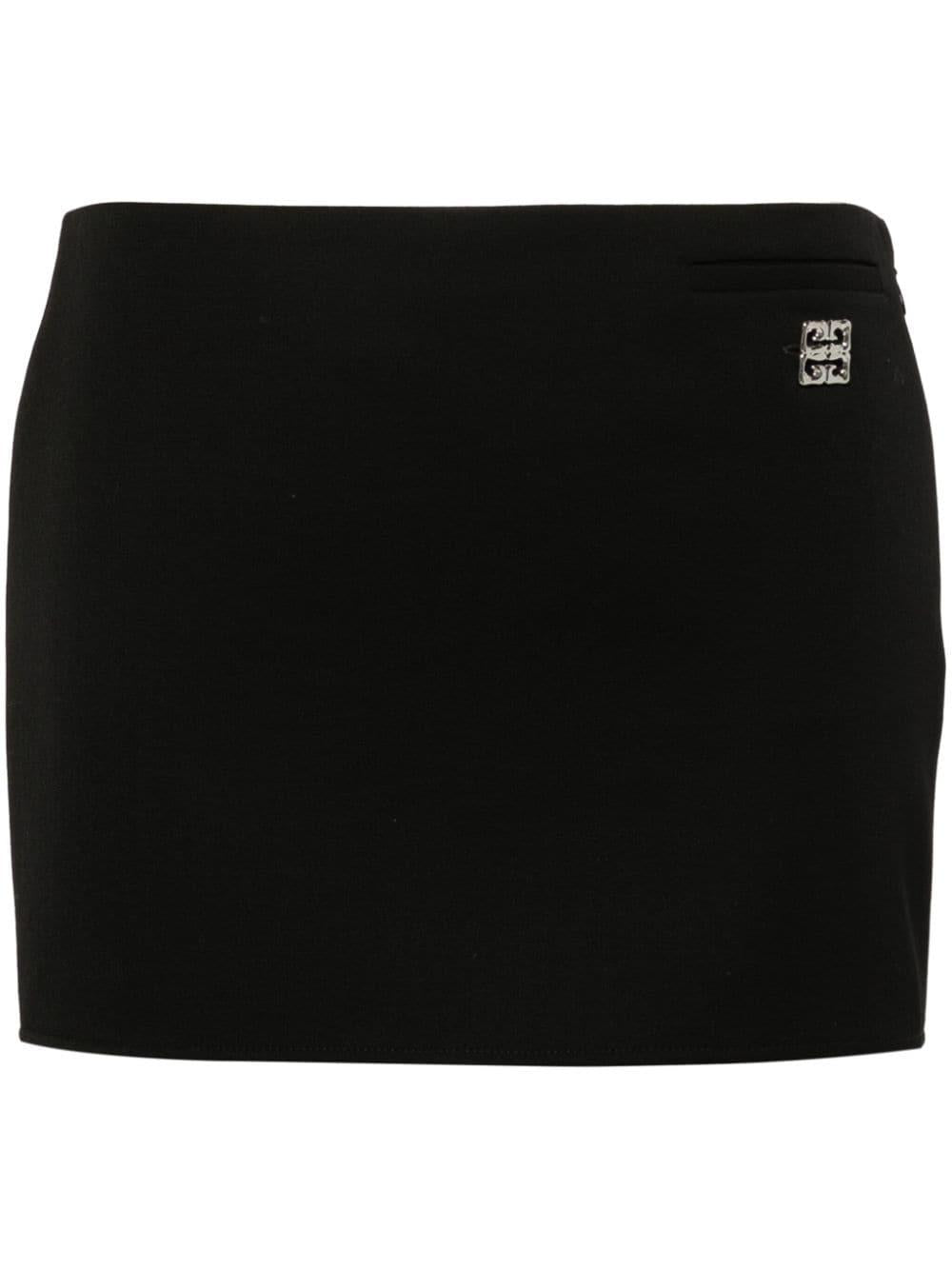 4G-plaque wool miniskirt<BR/><BR/><BR/> BW40W915CT 001 GIVENCHY