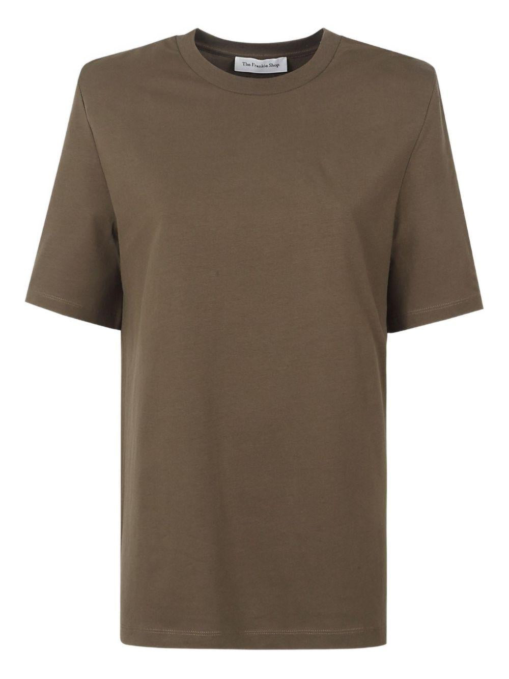 CARRINGTON PADDED SHOULDER TEE TSFS21180408 OLIVE THE FRANKIE SHOP
