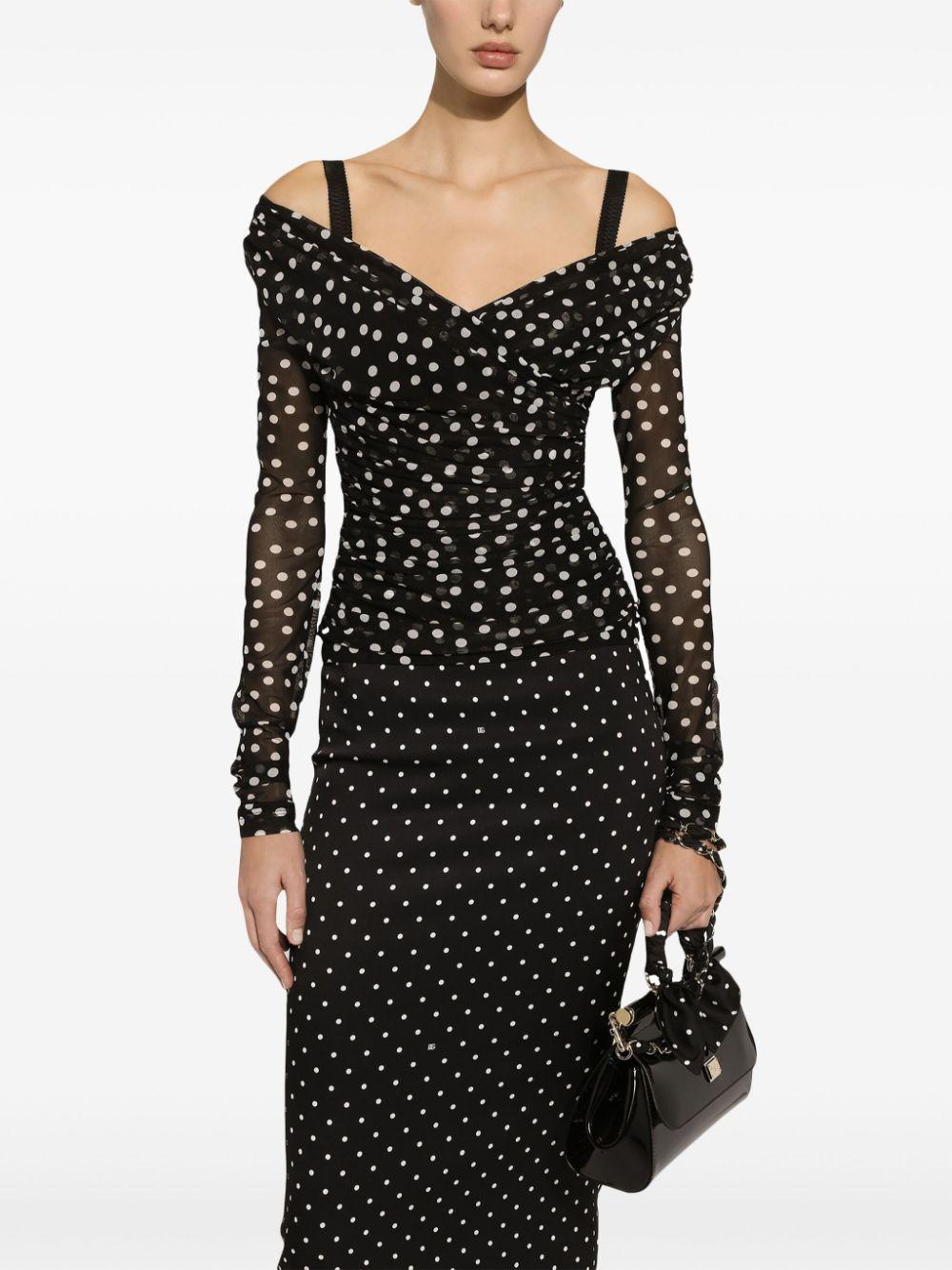 Polka-dot tulle top<BR/><BR/><BR/> F7AB5T FSRP2HNBDW DOLCE & GABBANA
