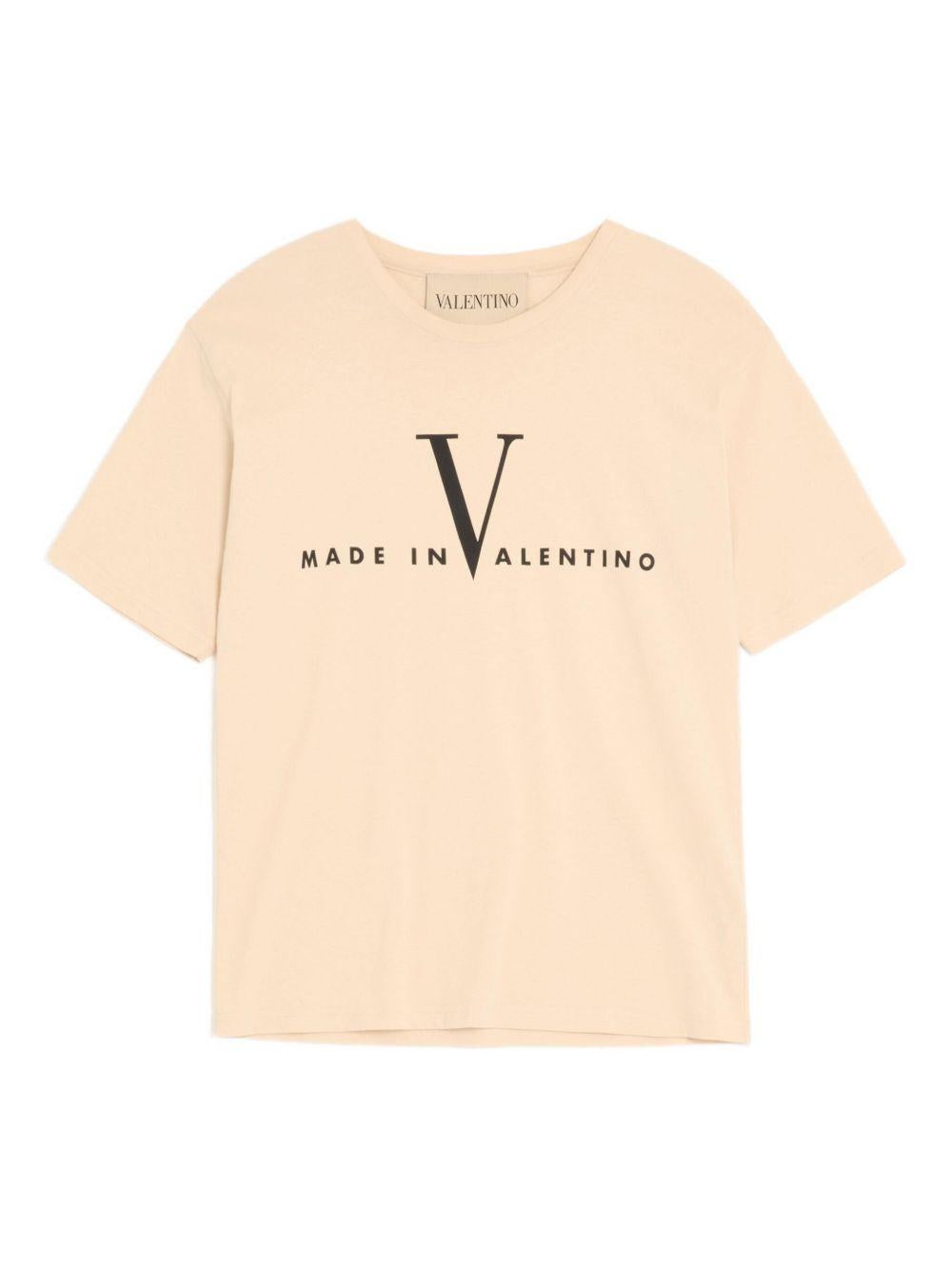 Cotton T-Shirt with Made in Valentino Print 8V3MG16PBAQ QT3 VALENTINO GARAVANI