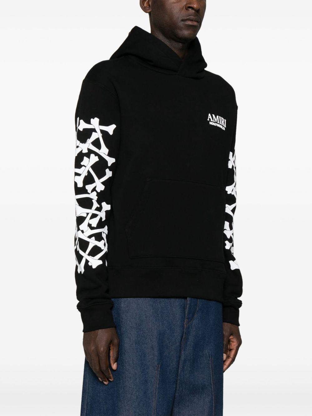 Bones Stacked lyocell hoodie<BR/><BR/><BR/> AMJYHD1051 BLACK AMIRI