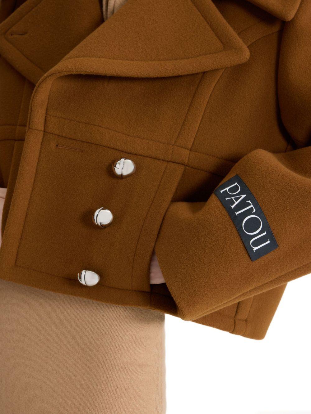 Lapels cropped double-breasted buttoned coat CO0310217 121B PATOU