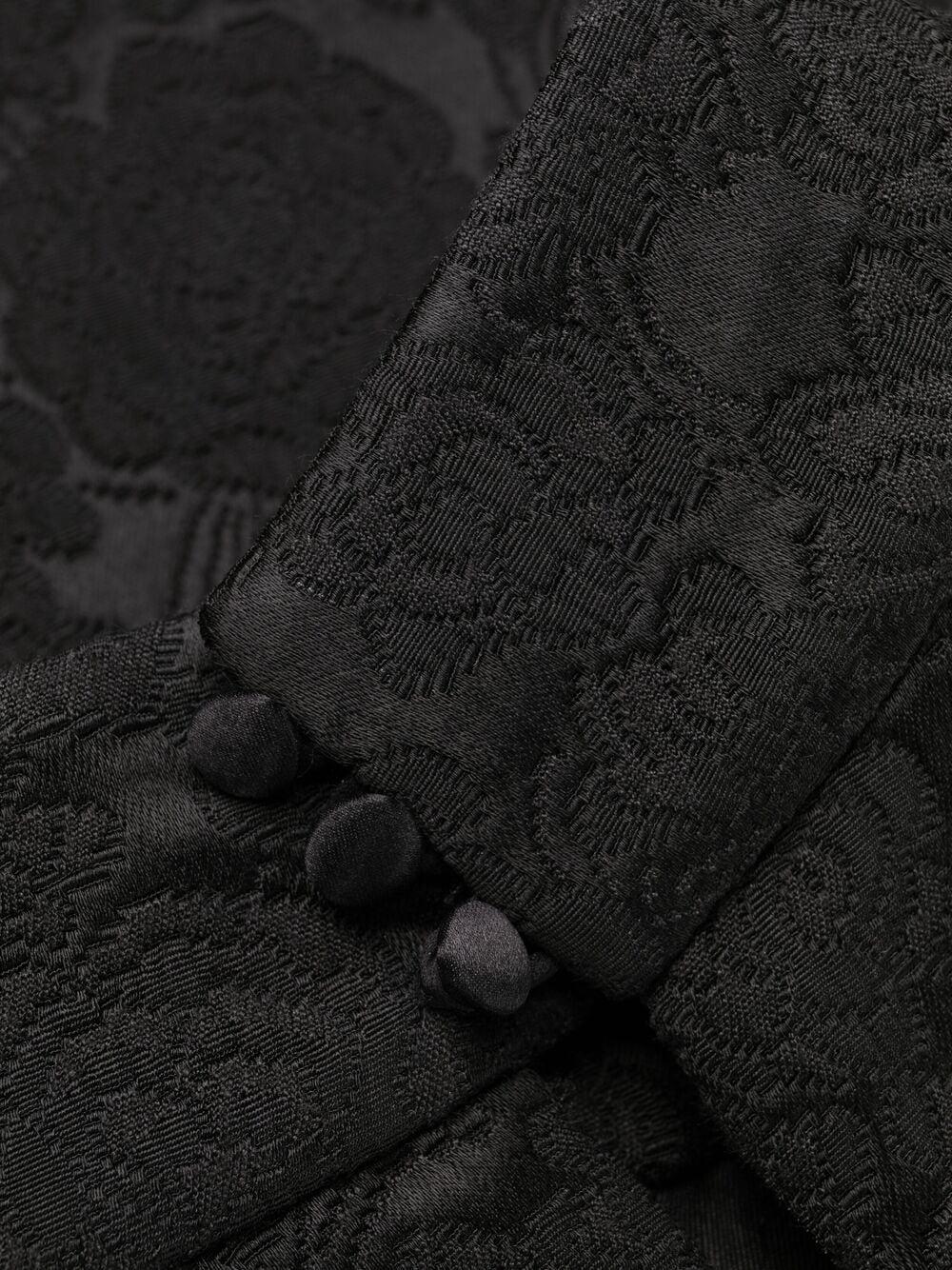 Black silk sleeveless A-line dress 657970Y830T 1000 SAINT LAURENT