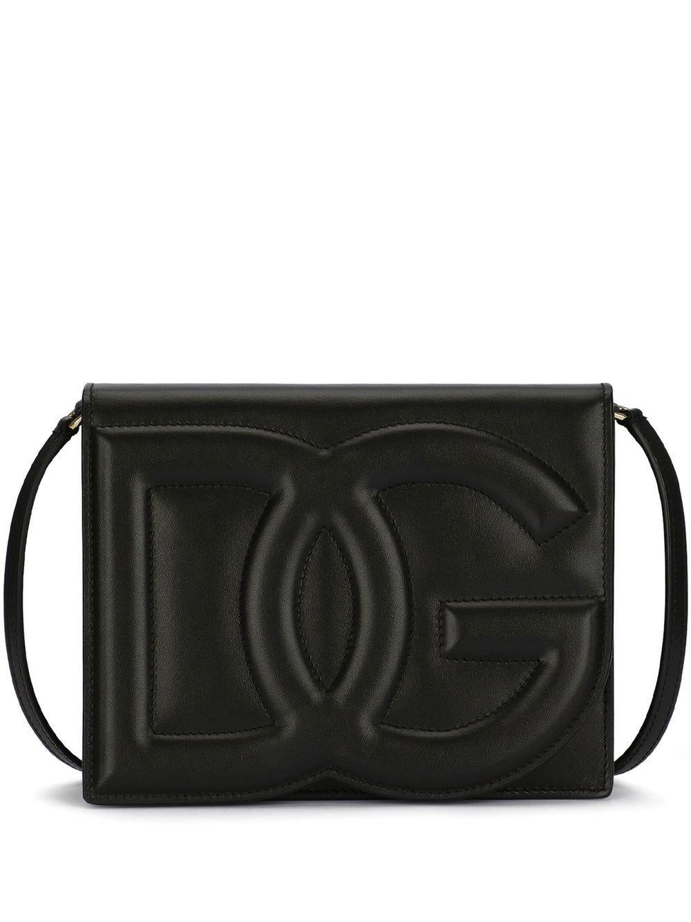 DG Logo leather crossbody bag<BR/><BR/><BR/> BB7287 AW57680999 DOLCE & GABBANA