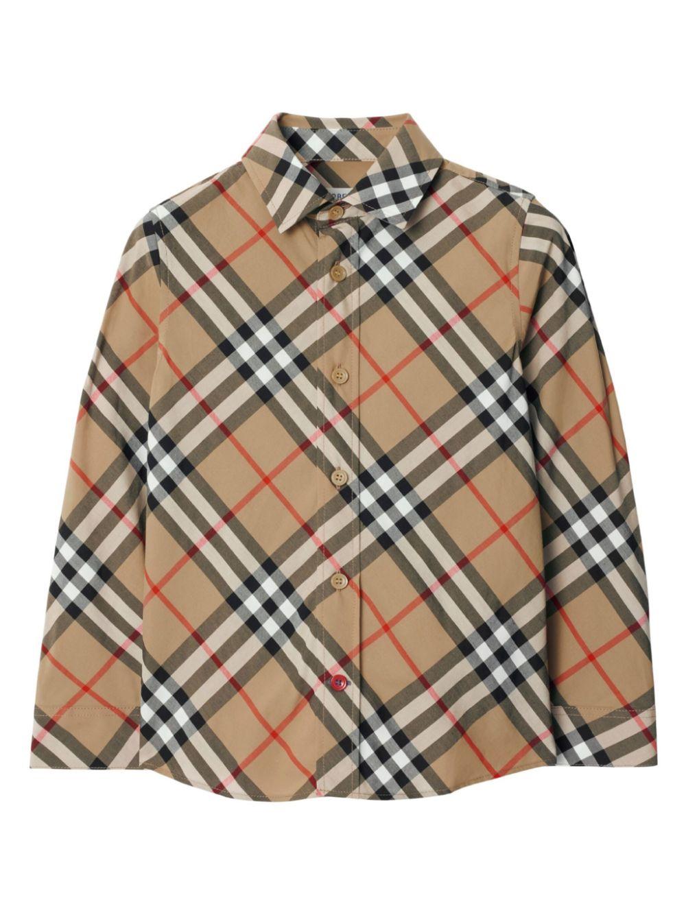 Vintage check-pattern cotton shirt 8088966 B9368 BURBERRY KIDS