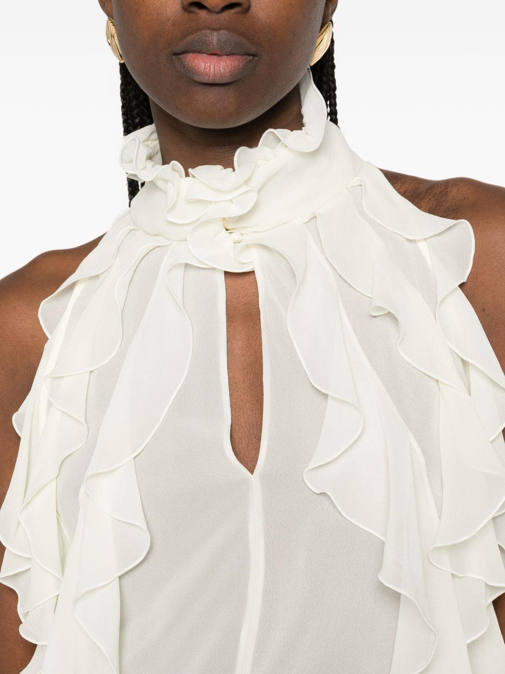 chalk silk georgette sleeveless top 846784 QBADS9311 ALEXANDER MCQUEEN