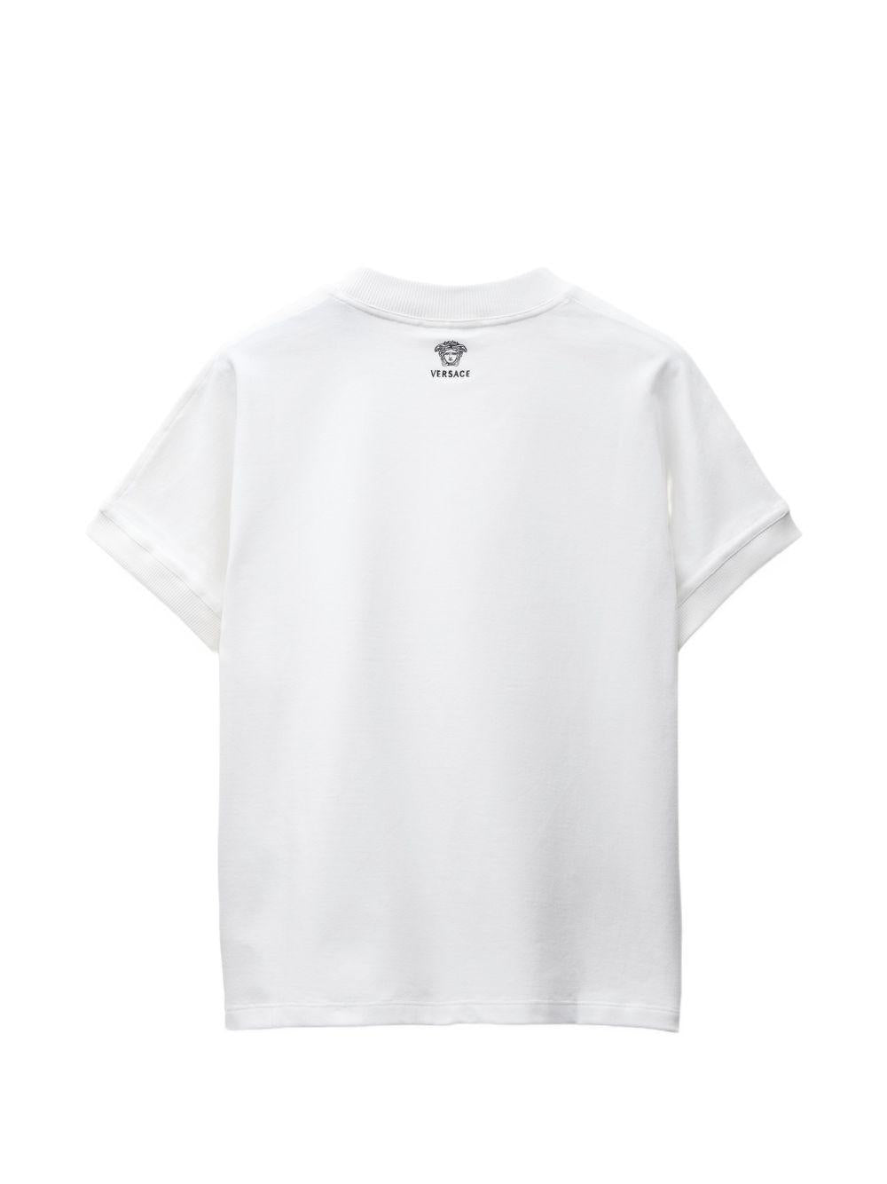 Embroidered Stretch Cotton-Jersey T-Shirt 1023753 1A178881W000 VERSACE