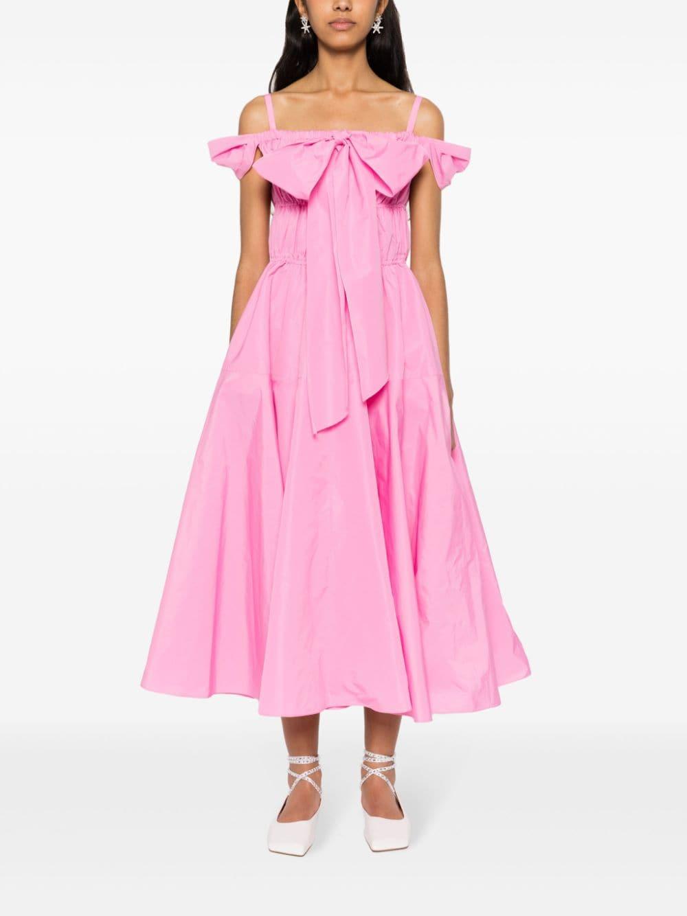 Bow-detail cocktail midi dress<BR/><BR/> DR1330011 455P PATOU