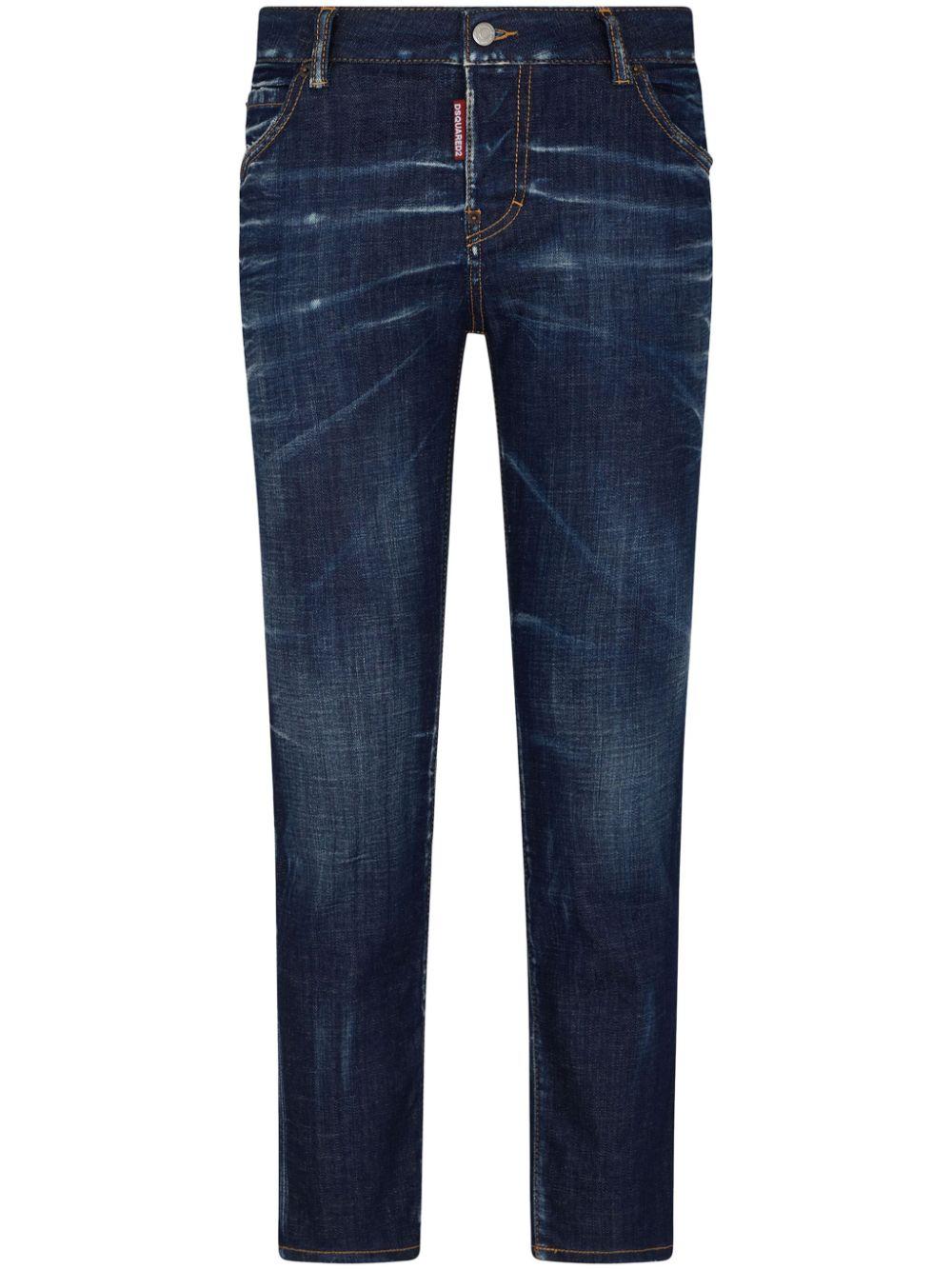 Slim fit whiskering effect jeans<BR/> S75LB0863 S30342470 DSQUARED2
