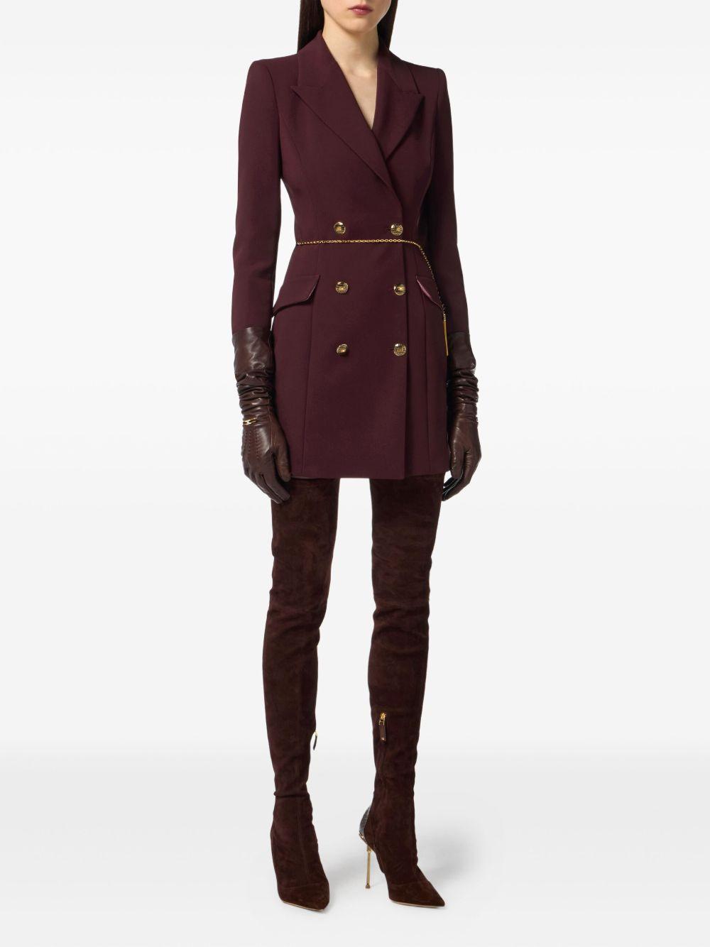 Dress in lightweight crêpe fabric with jewel chain AB89657E2 EA4 ELISABETTA FRANCHI