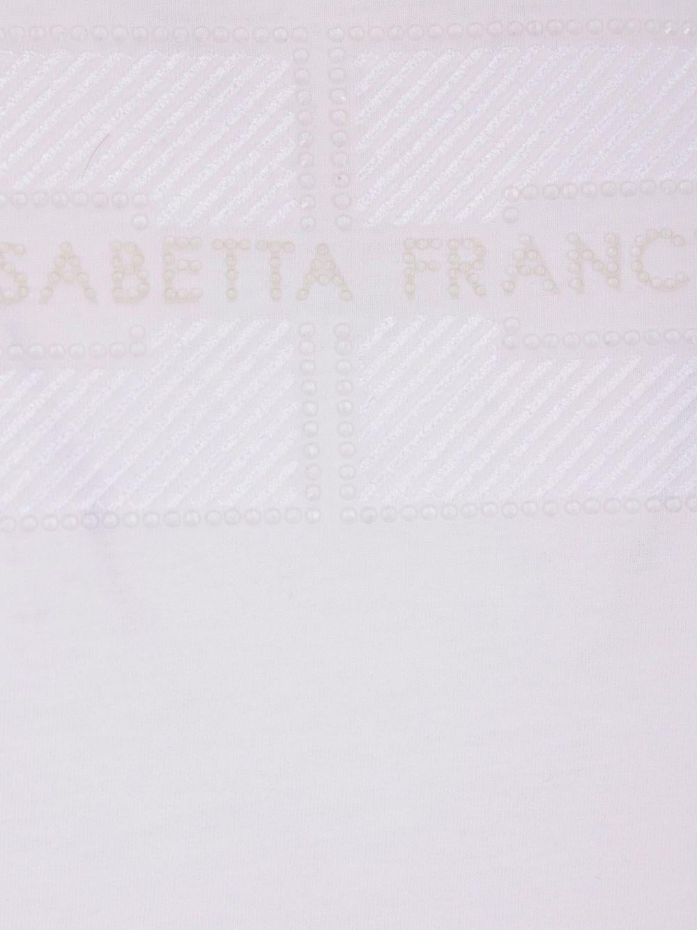 Jersey T-shirt with embroidered logo and rhinestones MA00251E2 270 ELISABETTA FRANCHI