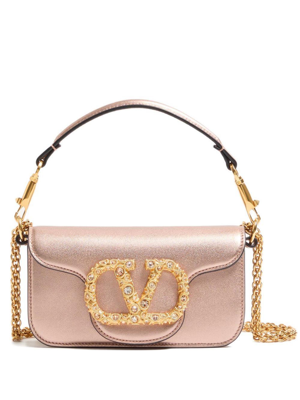 Locò Small Shoulder Bag in Laminated Calfskin with Jewel Logo 8W2B0K53LNK C2E VALENTINO GARAVANI