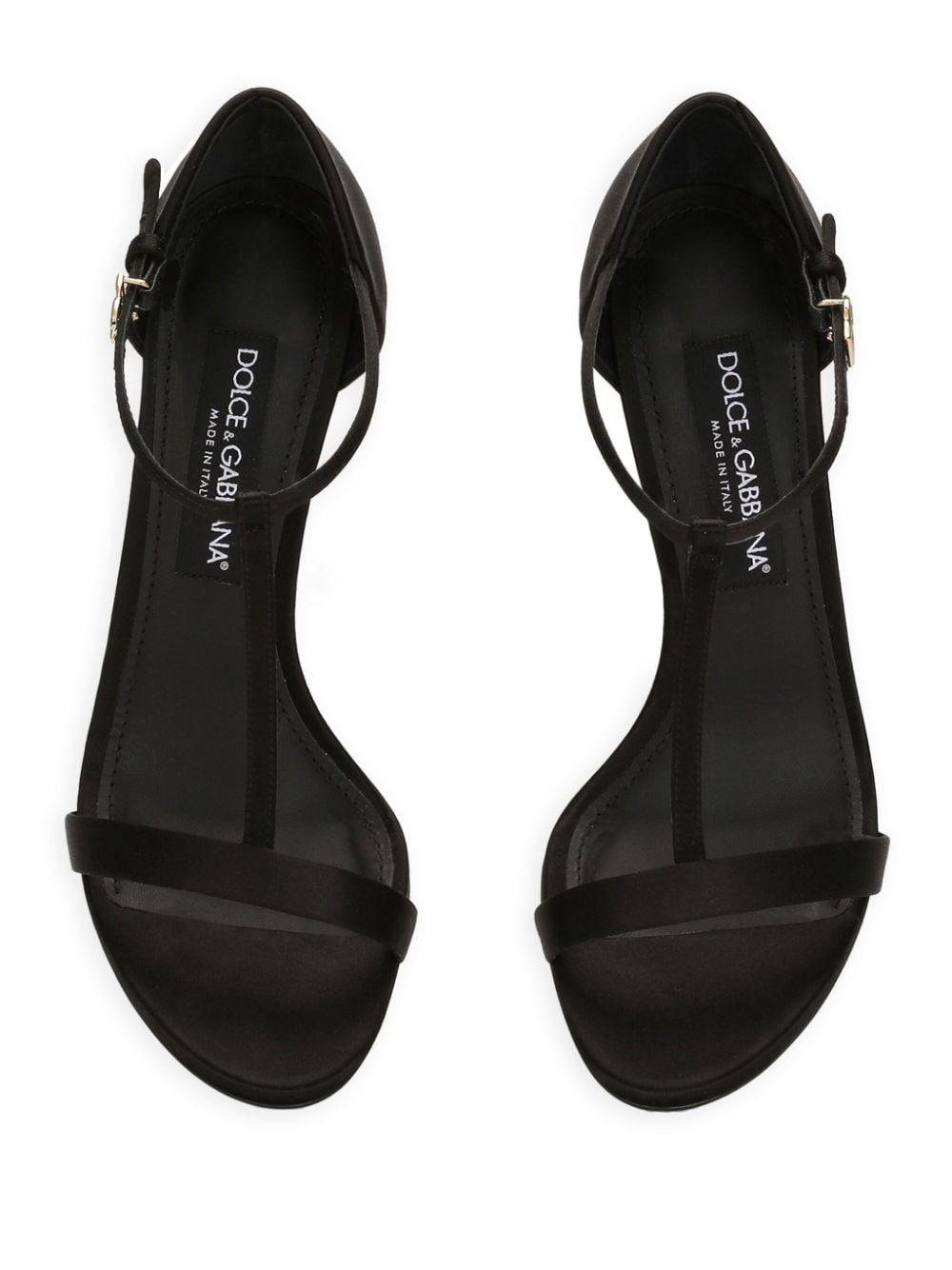 105mm satin T-bar sandals<BR/><BR/><BR/> CR1766 A763080999 DOLCE & GABBANA