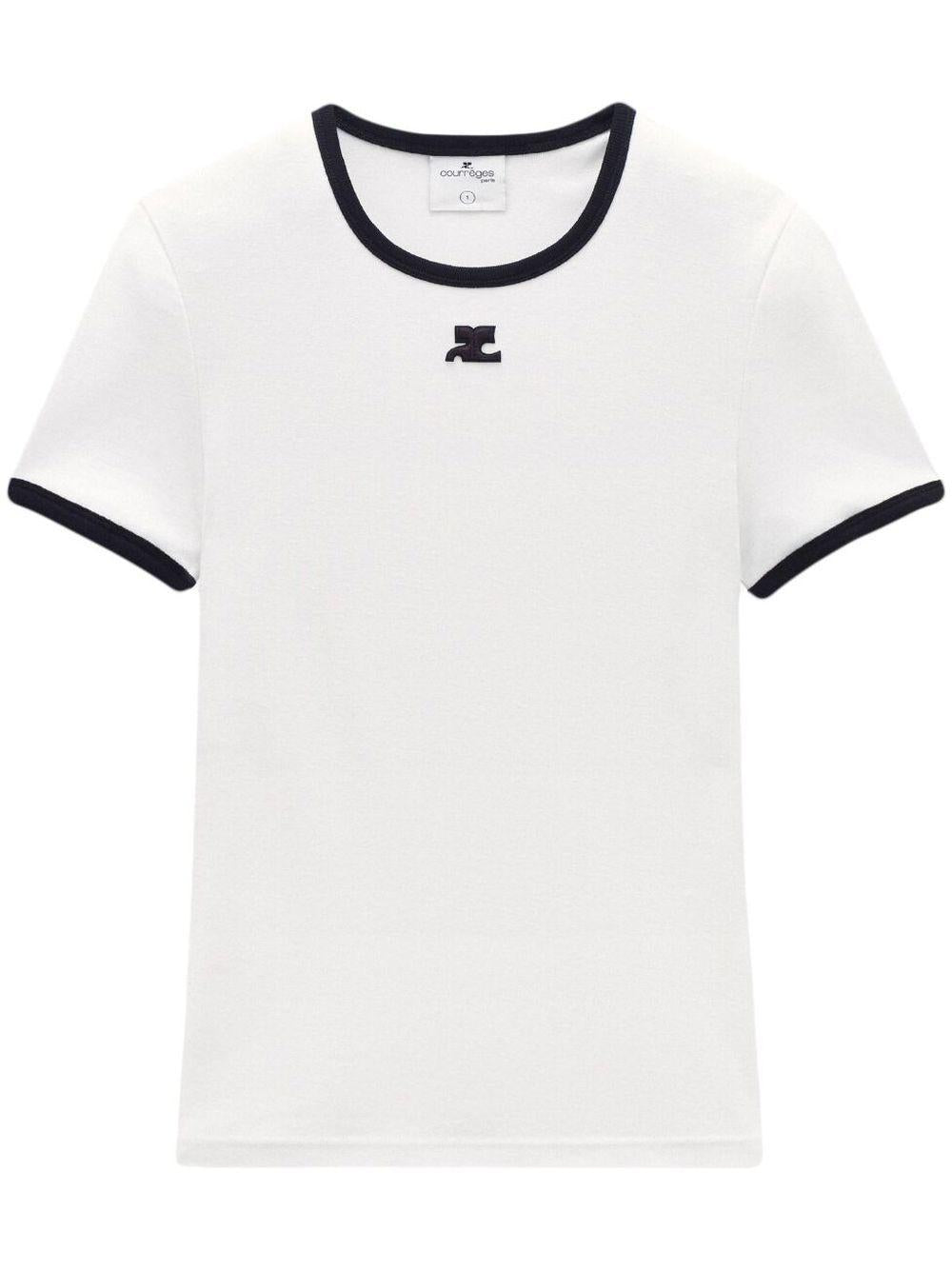 Signature Contrast T-Shirt VESJTS017JS0070 0098 COURRÈGES