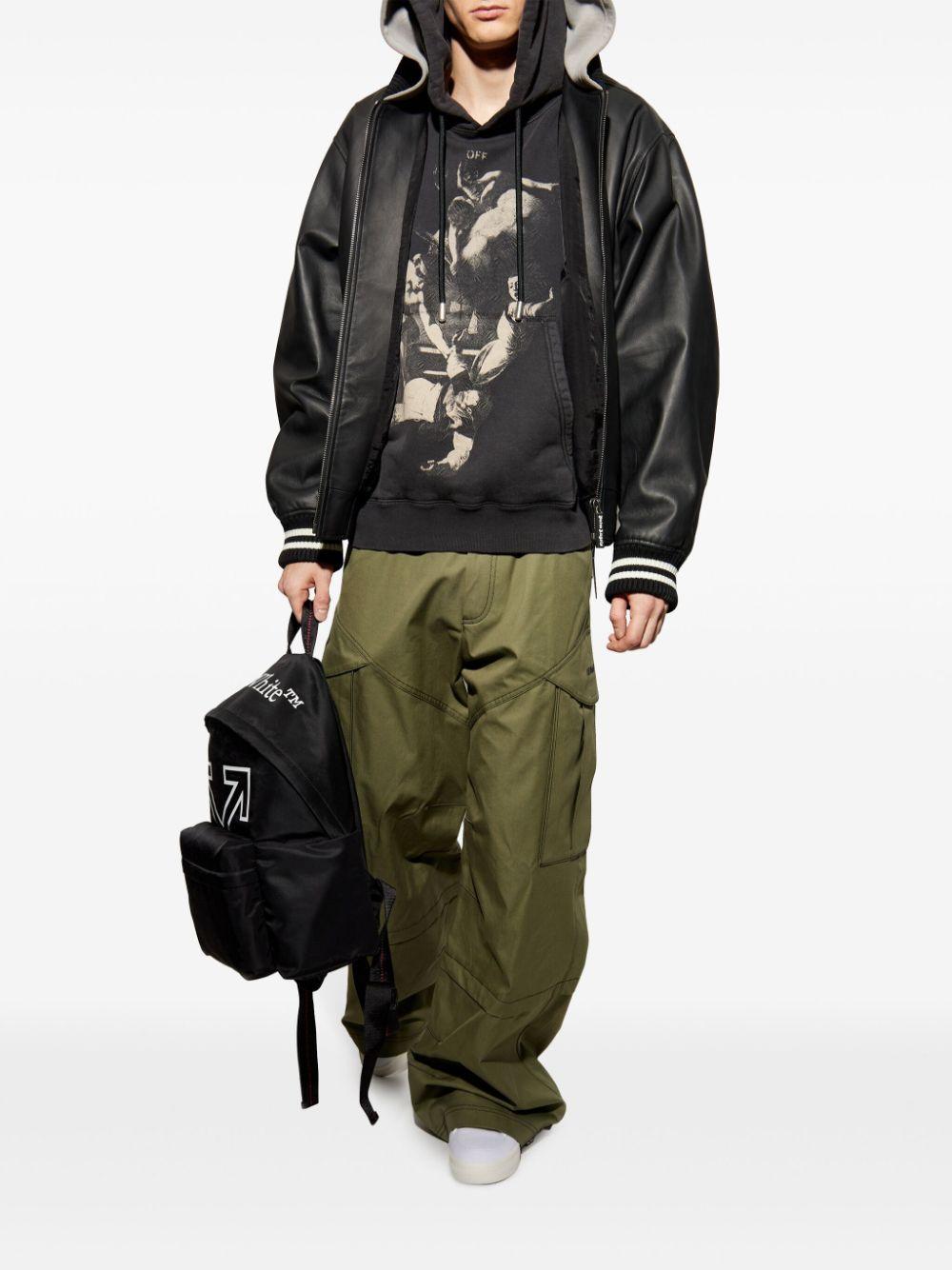 Printed hoodie<BR/><BR/><BR/> OMBB085S25FLE00O 1361 OFF-WHITE