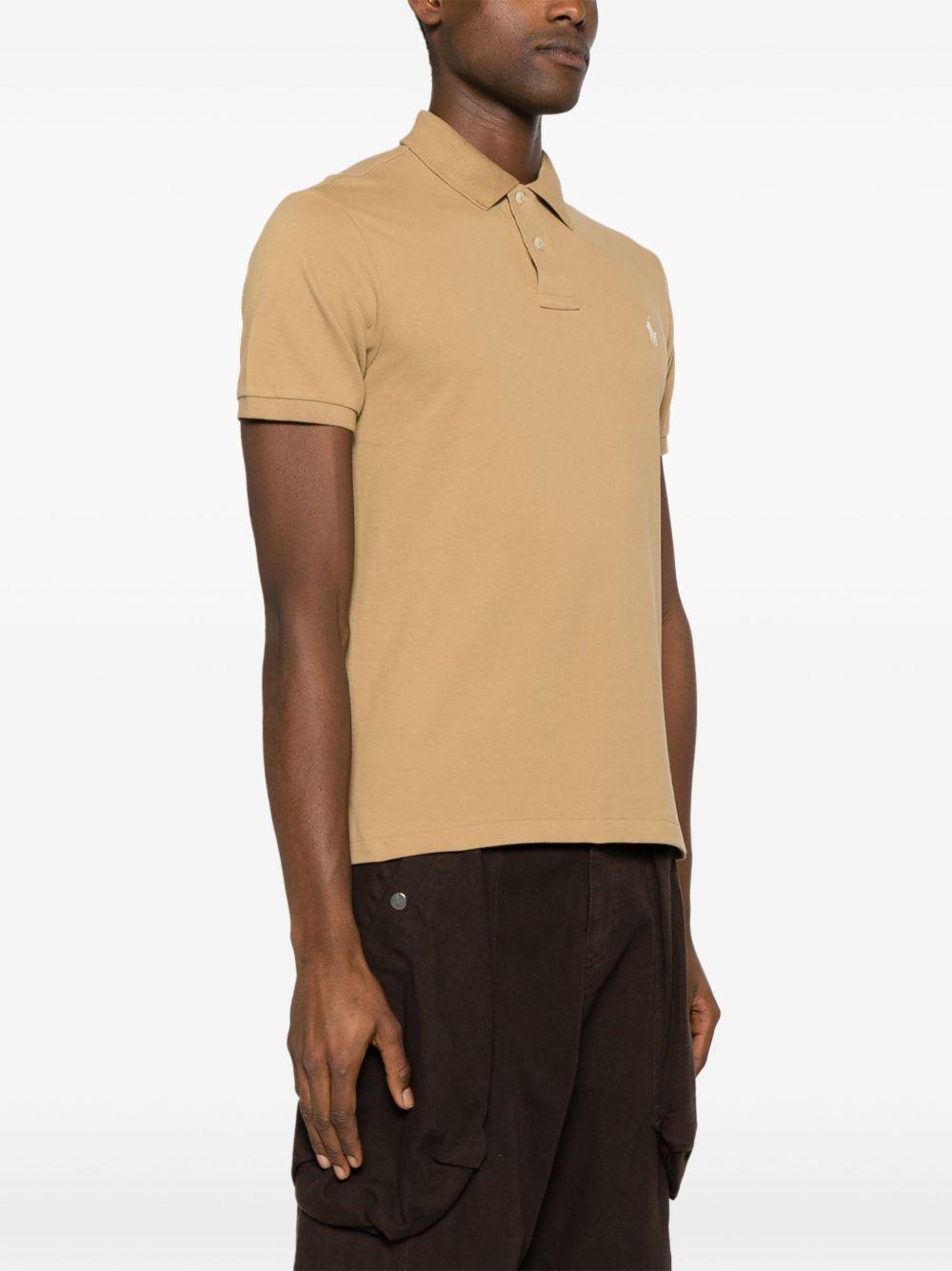 Pony-embroidered cotton polo shirt<BR/><BR/><BR/> 710536856379 CAFE TAN POLO RALPH LAUREN