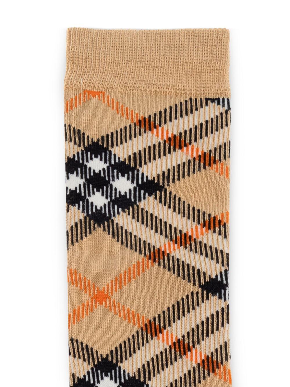 Check socks<BR/><BR/><BR/> 8100428 B9368 BURBERRY KIDS