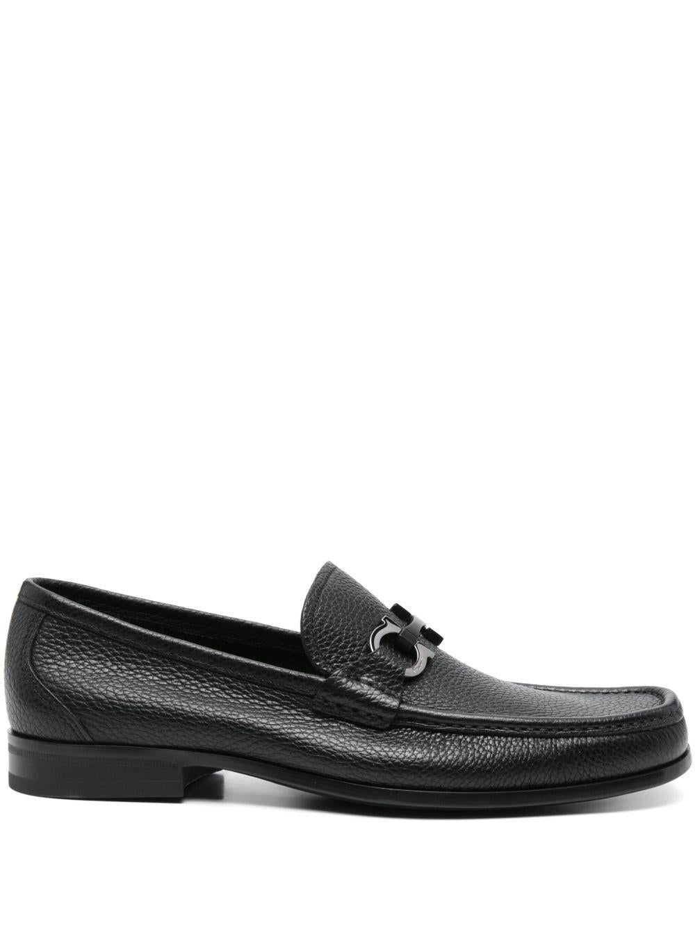 Loafer with Gancini buckle 029392GRANDIOSO 642848NERO FERRAGAMO
